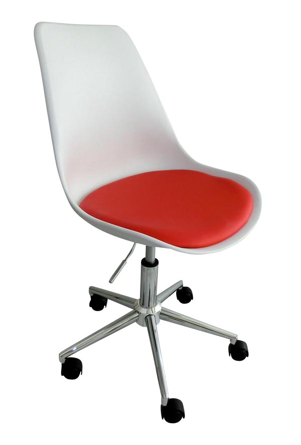 Arbeitshocker Victoria, weisse Schale /
