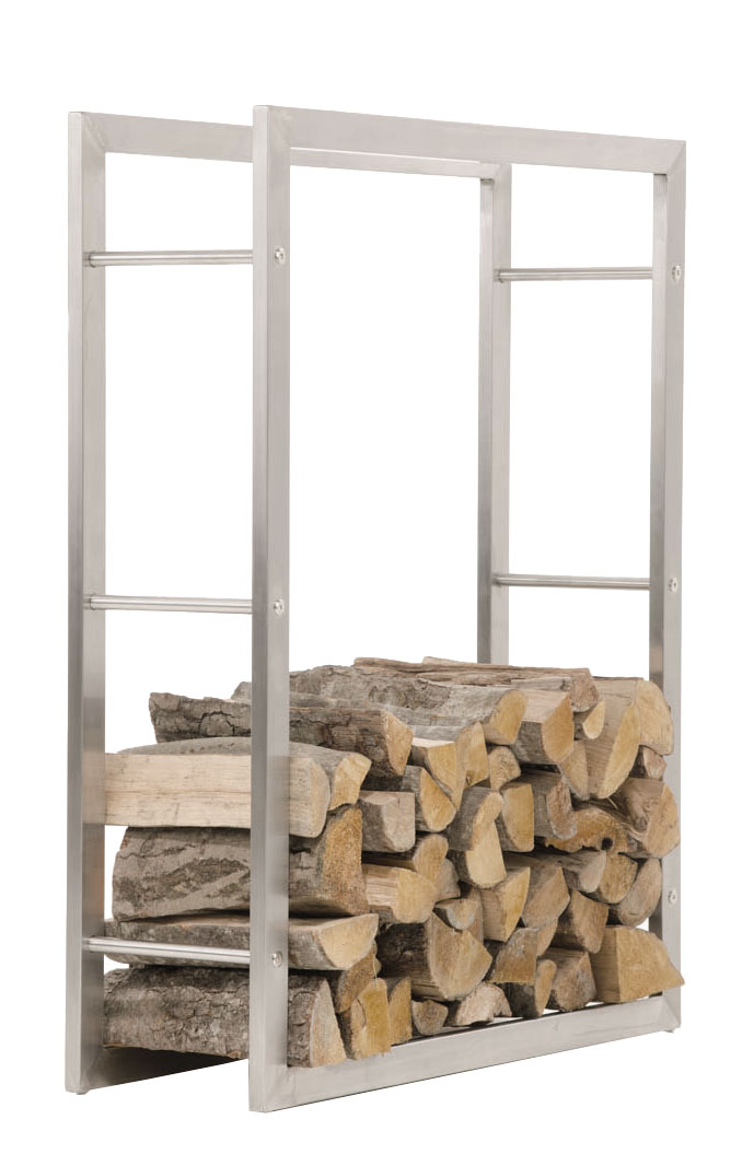 en.casa® Porte-bûches Étagère en métal pour Bois de cheminée 60x100x25cm 