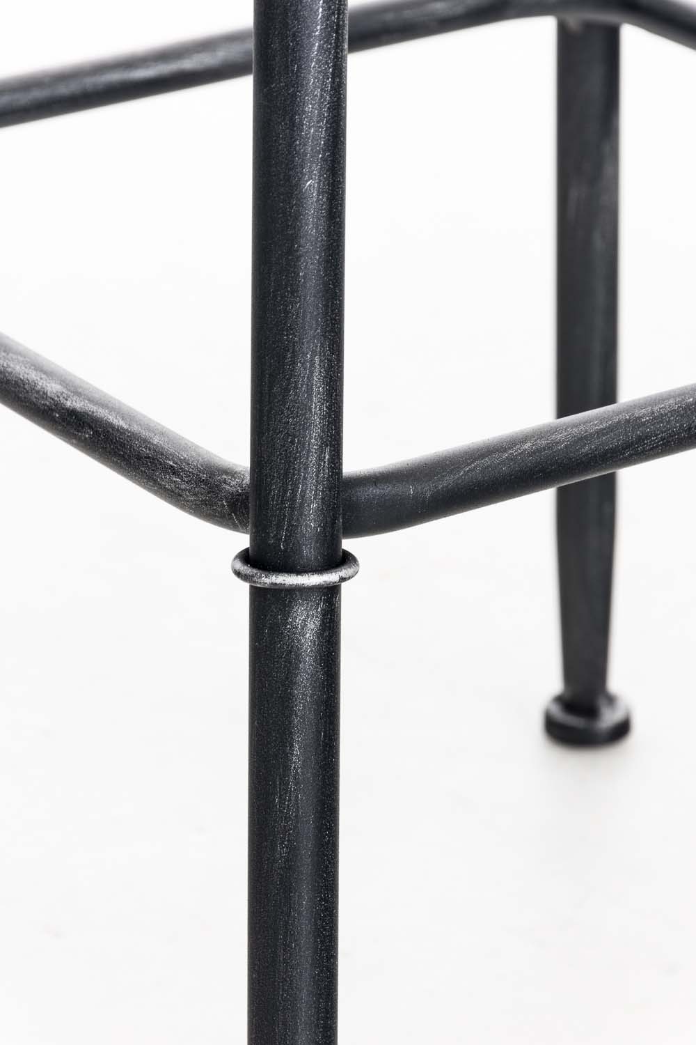 Sedia Sgabello Stile Industriale Altezza Seduta 75 cm I Sgabello con Schienale e Poggiapiedi 4 Gambe I Sgabello Bar o Cucina Design Urban argento antico CLP Sgabello Alto SOHO in Metallo