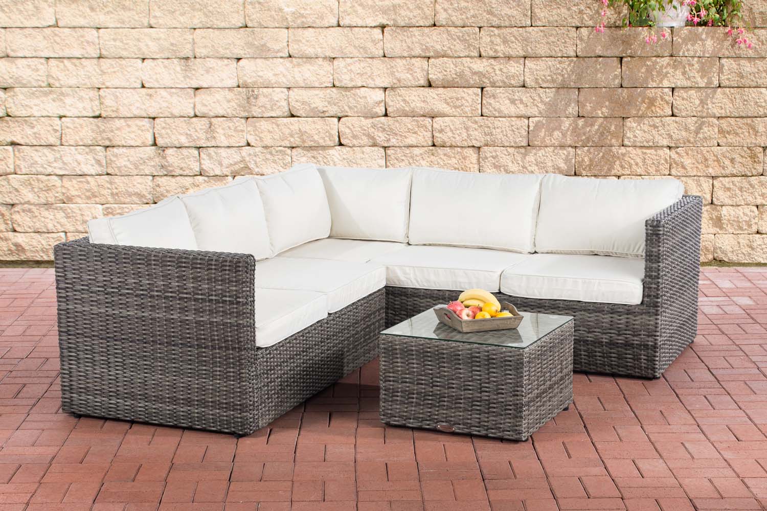 Ecksofa-Garnitur Liberi 5mm Cremeweiß