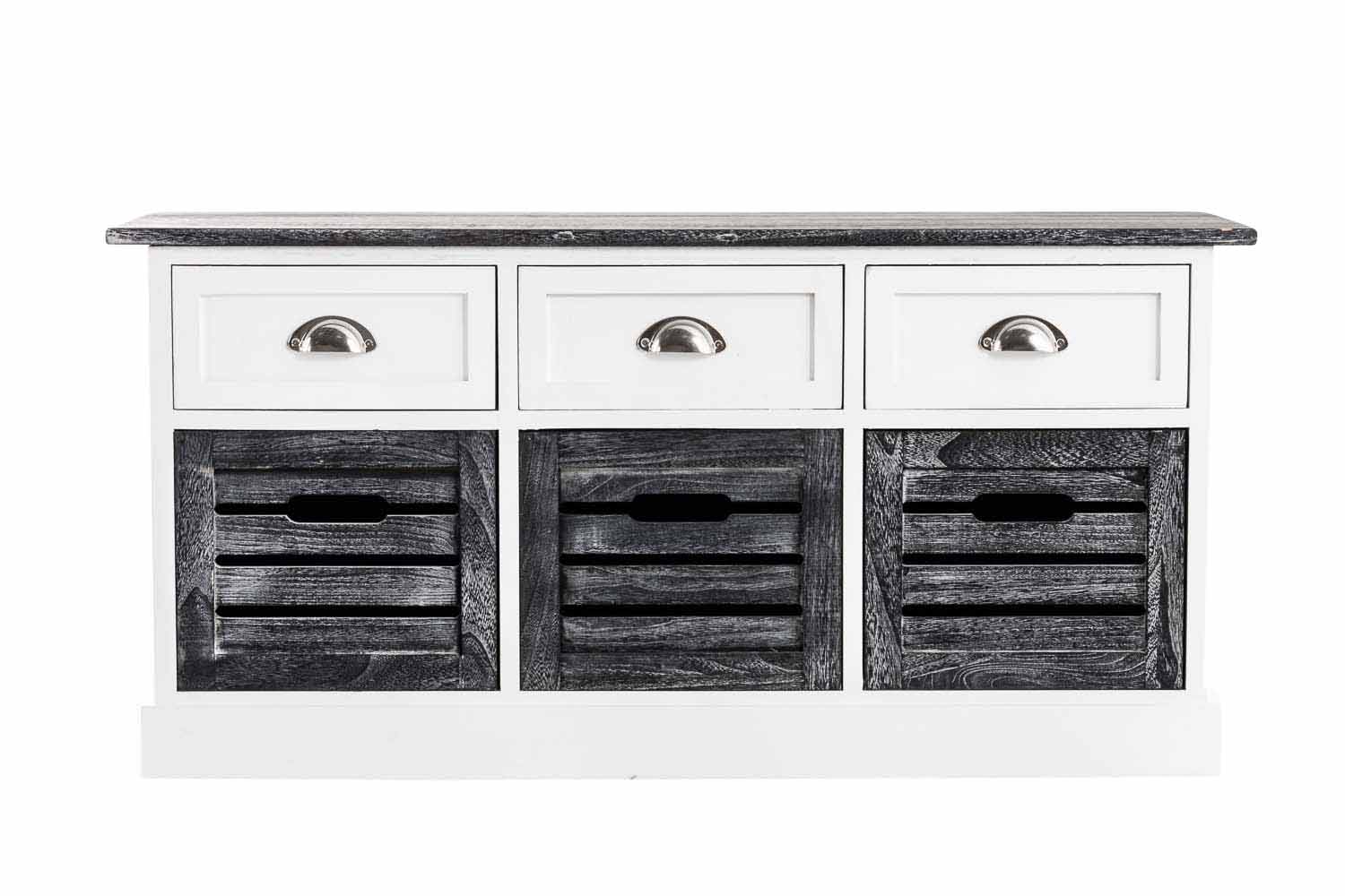 Sitzbank Agata Holzbank mit Schubladen Dielenbank Landhausstil Bank