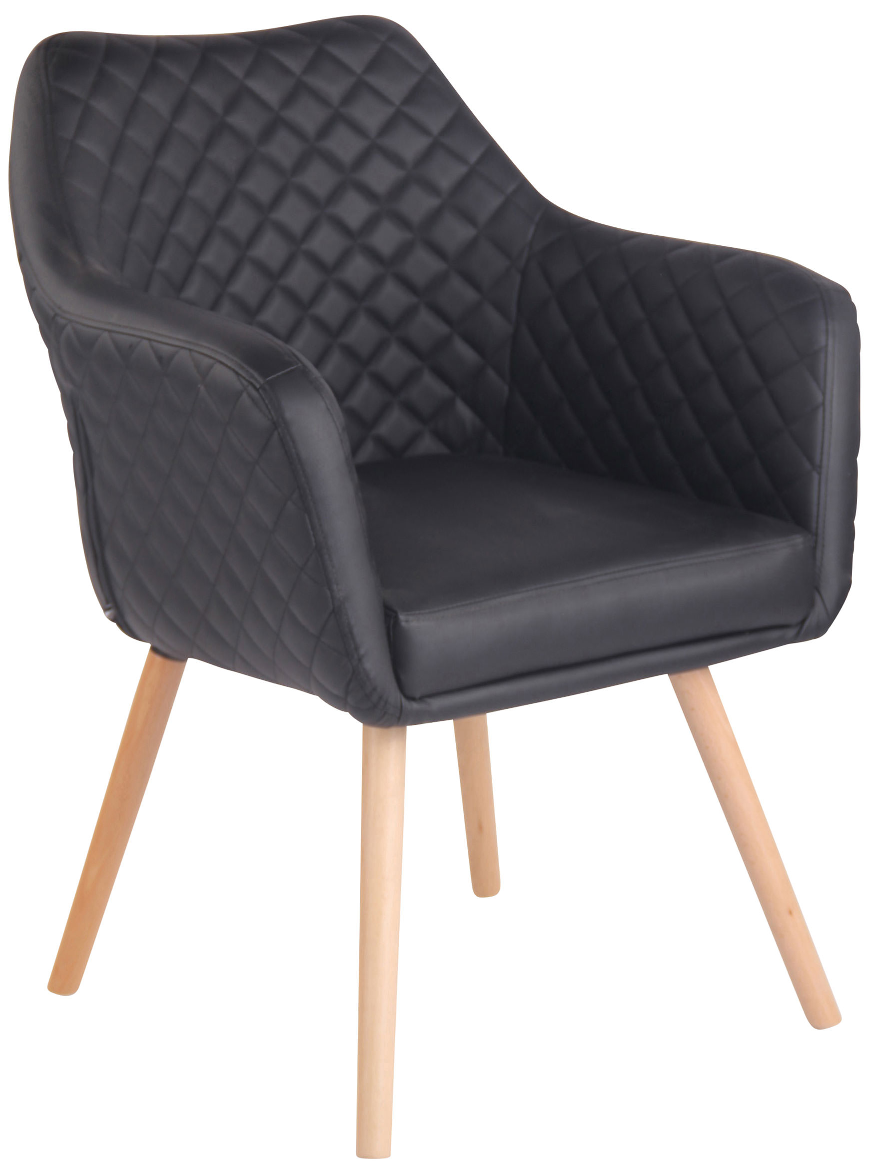 Esszimmerstuhl Gent Kunstleder natura Küchen Stuhl schwarz | eBay