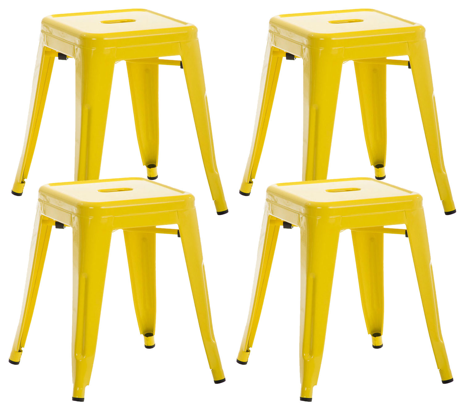 4er Set Hocker Armin Metallhocker Sitzhocker Tritthocker Sitz Stuhl Industrial - Bild 9 von 11