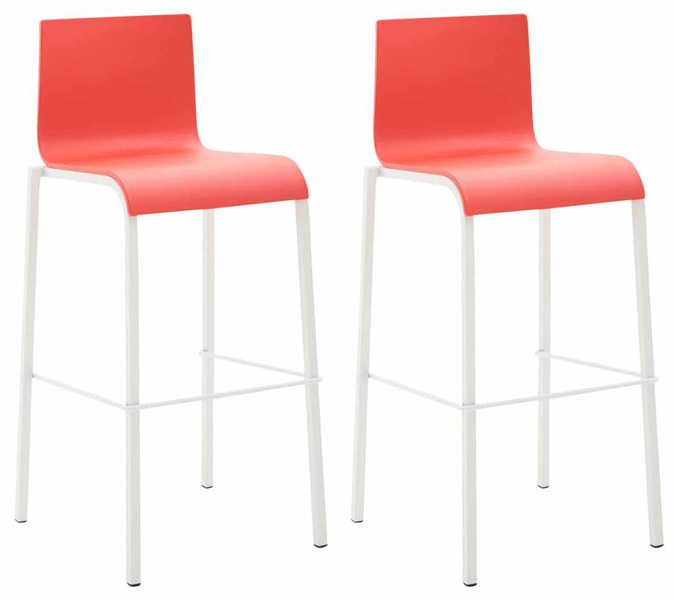 Set 2 Sgabelli Bar ALMADA - Regolabili 57-78 Cm, Girevoli, In Polipropilene, Bianco