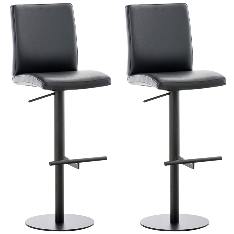2er Set Barhocker Cadiz Kunstleder schwarz