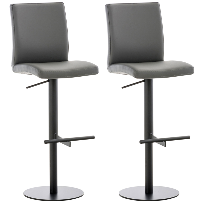 2er Set Barhocker Cadiz Kunstleder schwarz