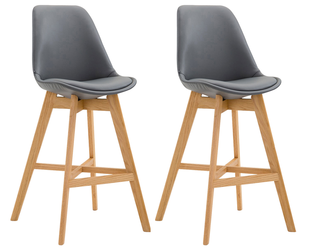 2er Set Barhocker Cannes Kunstleder natura