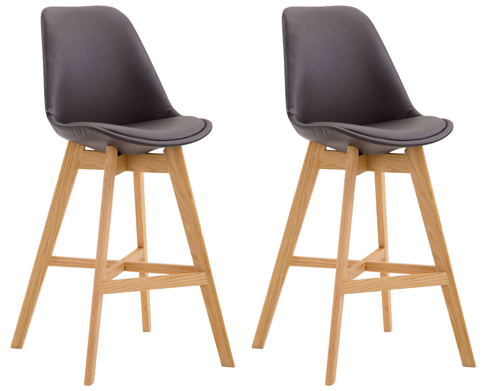 2er Set Barhocker Cannes Kunstleder natura