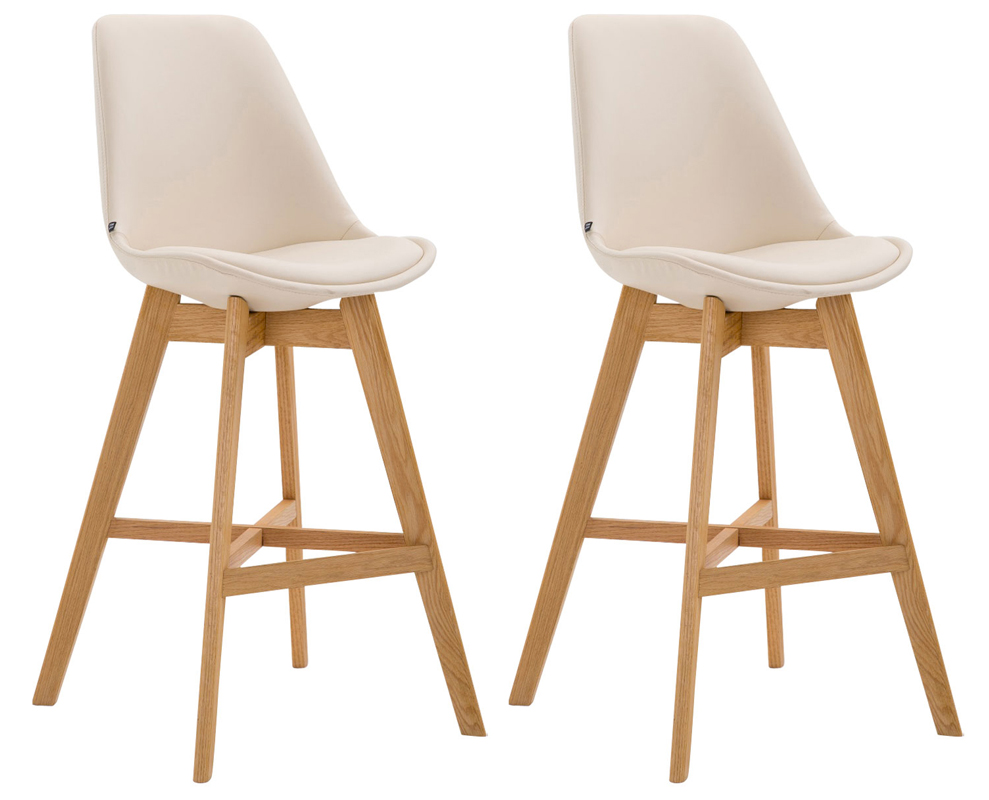 2er Set Barhocker Cannes Kunstleder natura