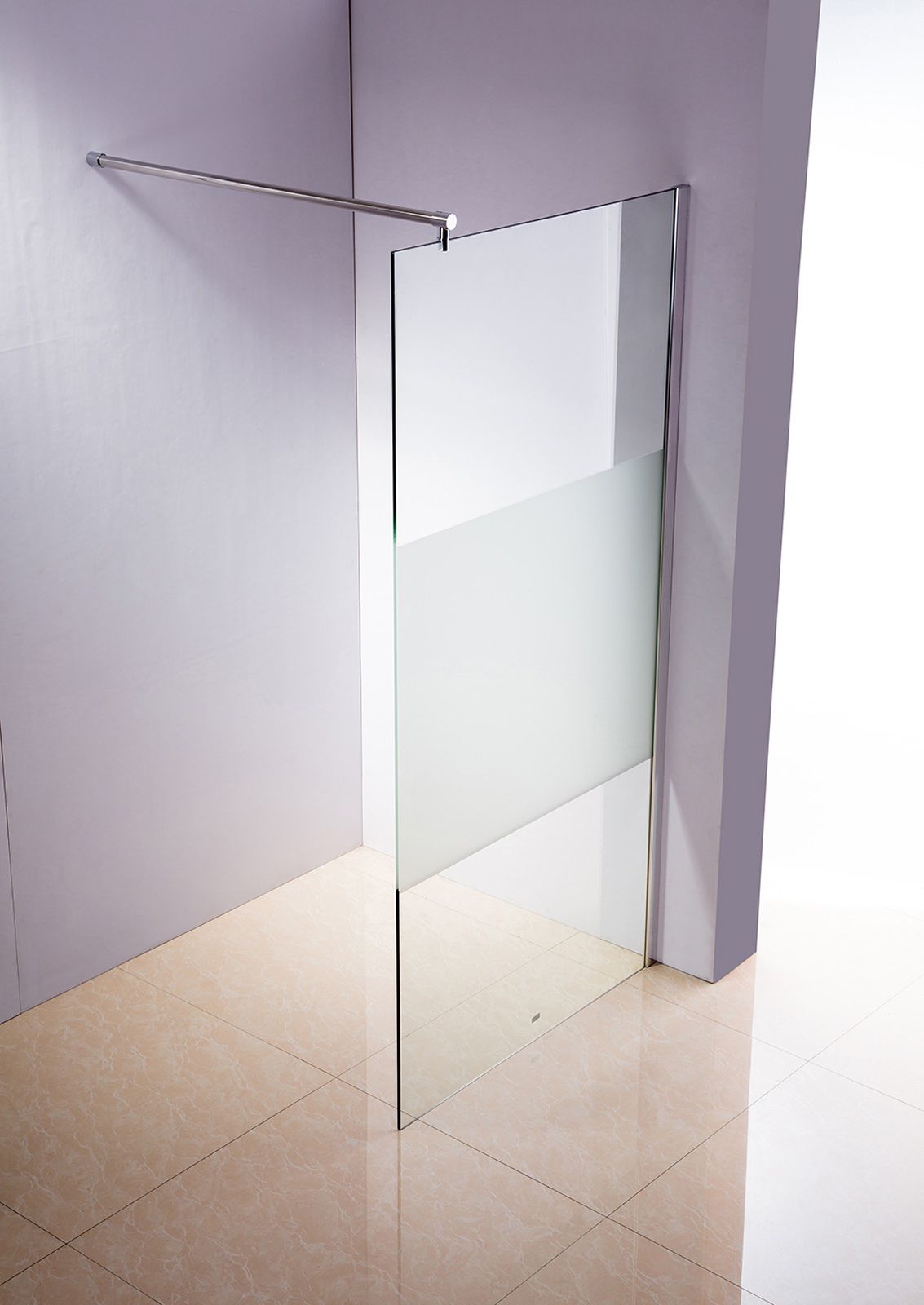 Duschabtrennung 140x200x100cm rund halb gefrostet
