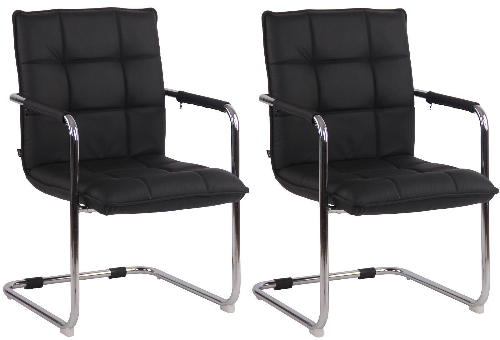 2er Set Stühle Gandia Echtleder chrom