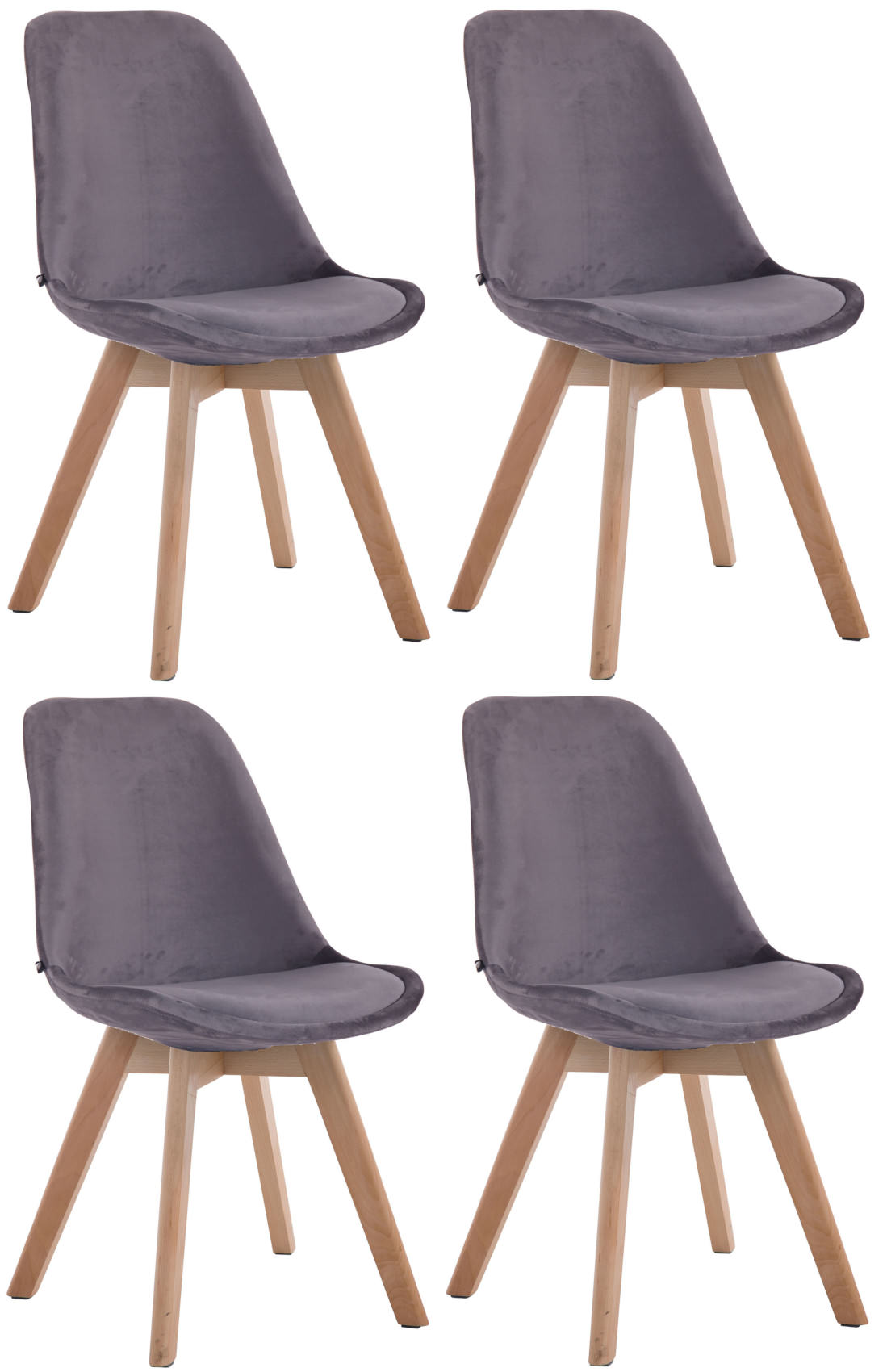 Butacas De Salón Borneo Con Base De Madera Estilo Escandinavo Sin Reposabrazos - Imagen 2 de 2