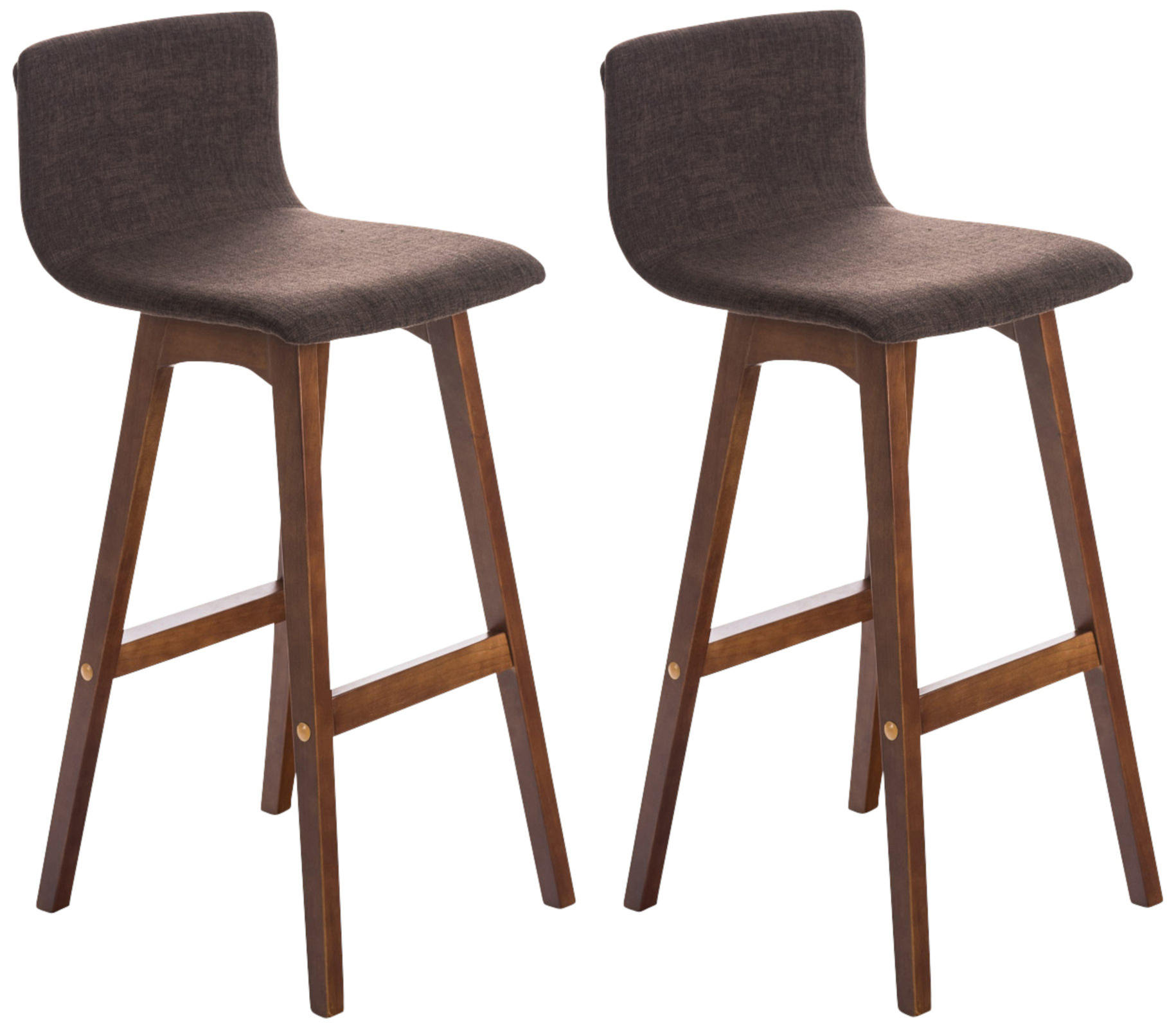 2er Set Barhocker Taunus Stoff Walnuss