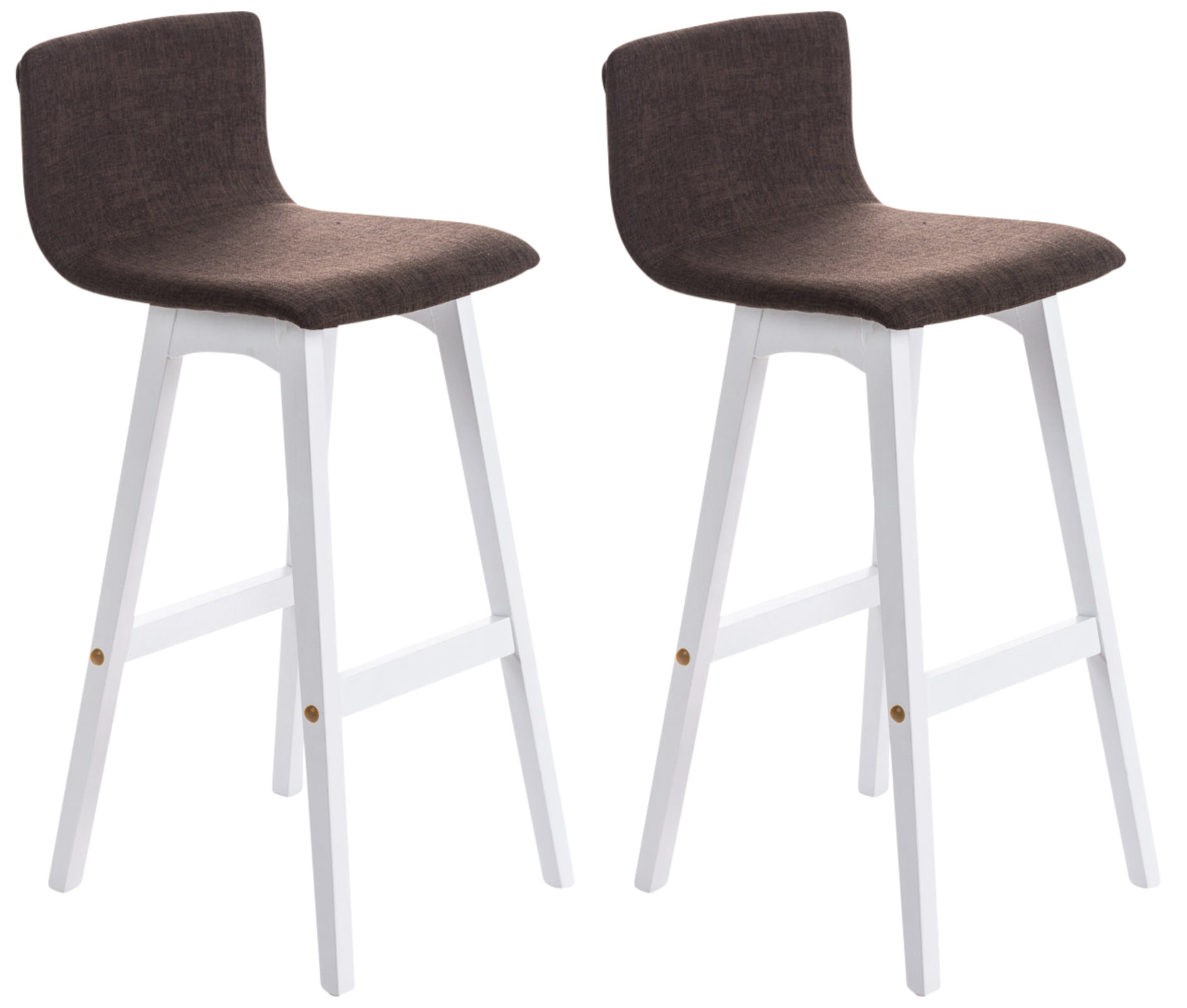 2er Set Barhocker Taunus Stoff Weiß