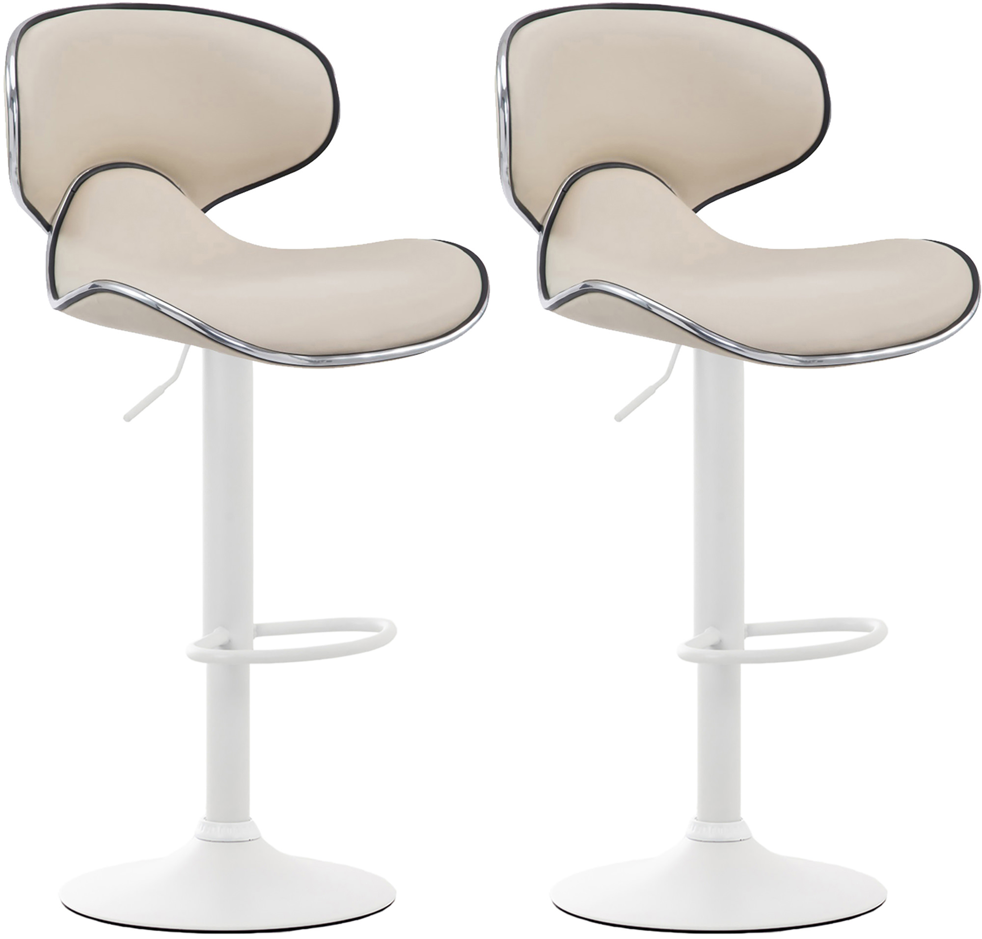 2er Set Barhocker Las Vegas V2 Kunstleder wei�