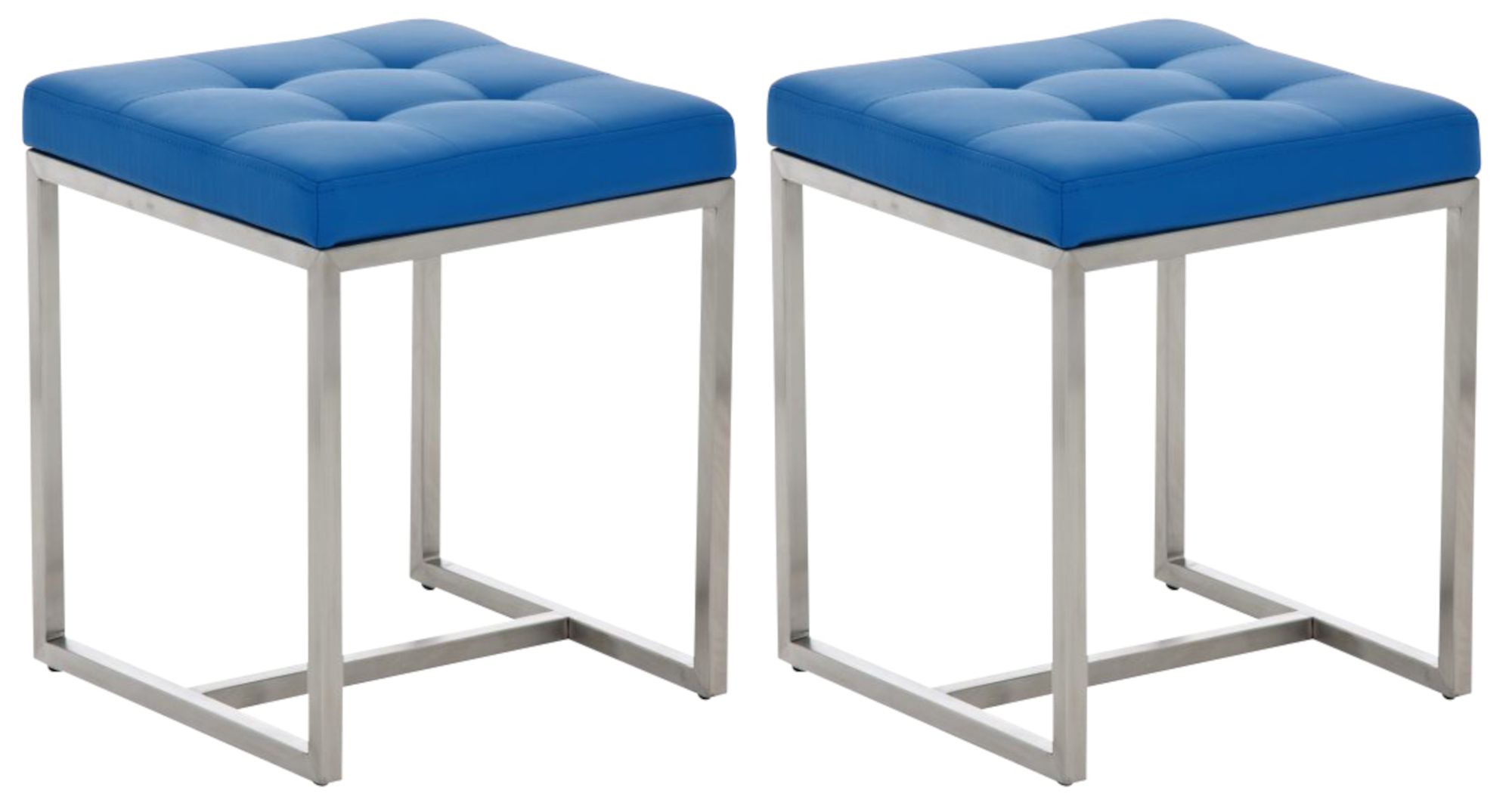 2er Set Sitzhocker Barci Edelstahl Fußhocker Polsterhocker Sitzwürfel Hocker - Bild 11 von 18