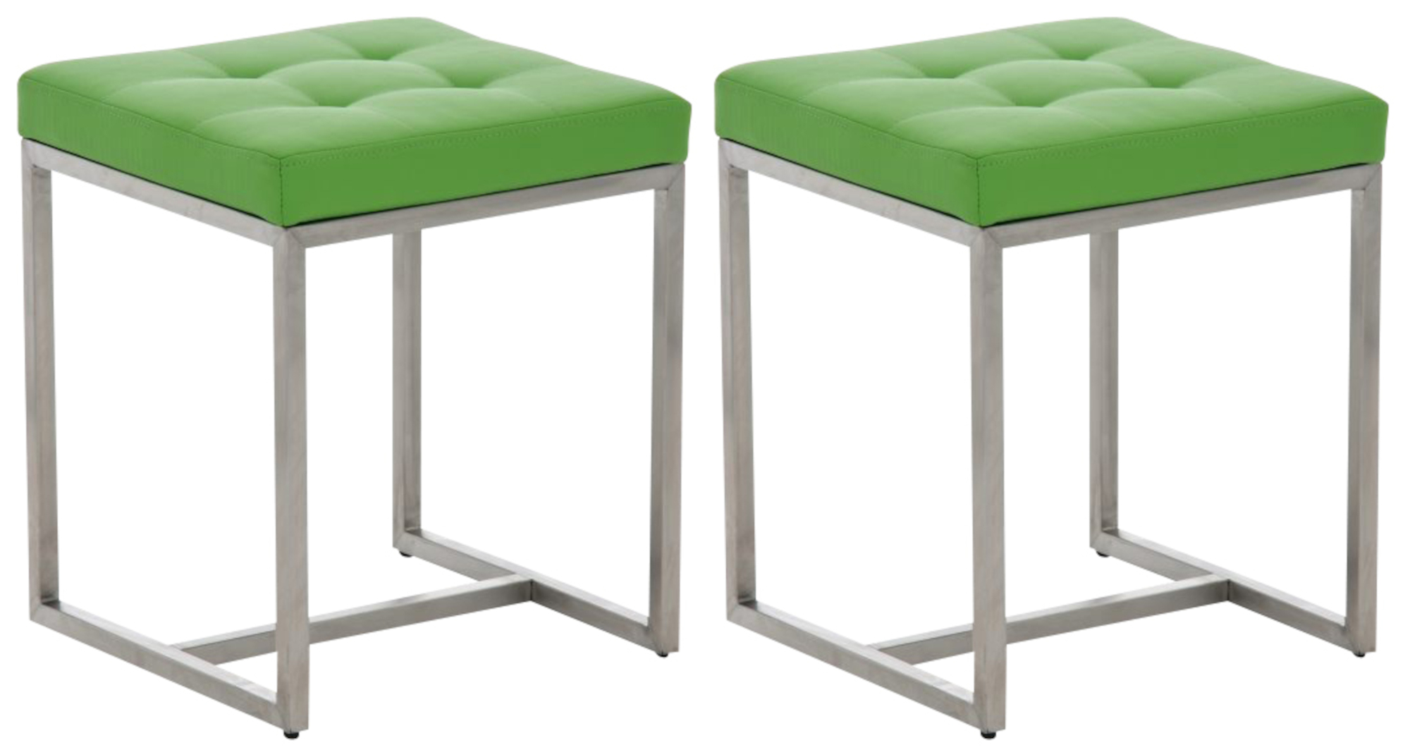 2er Set Sitzhocker Barci Edelstahl Fußhocker Polsterhocker Sitzwürfel Hocker - Bild 10 von 18