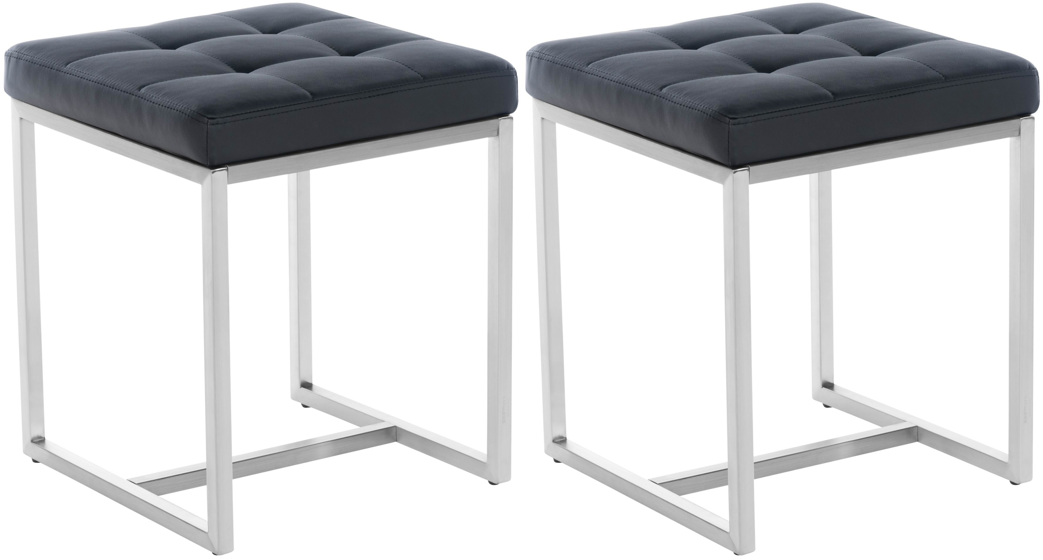 2er Set Sitzhocker Barci Edelstahl Fußhocker Polsterhocker Sitzwürfel Hocker - Bild 18 von 18