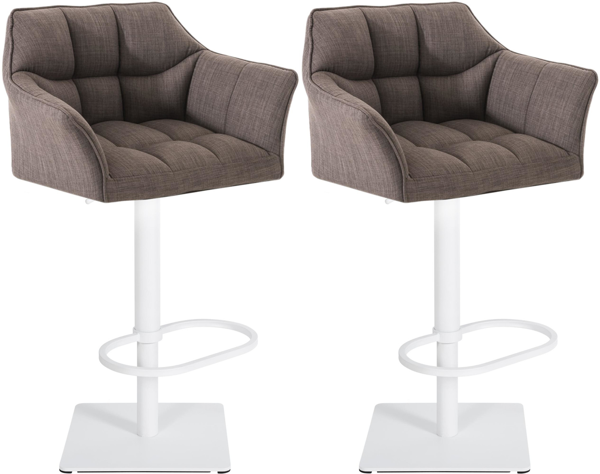 2er Set Barhocker Damaso Stoff wei�
