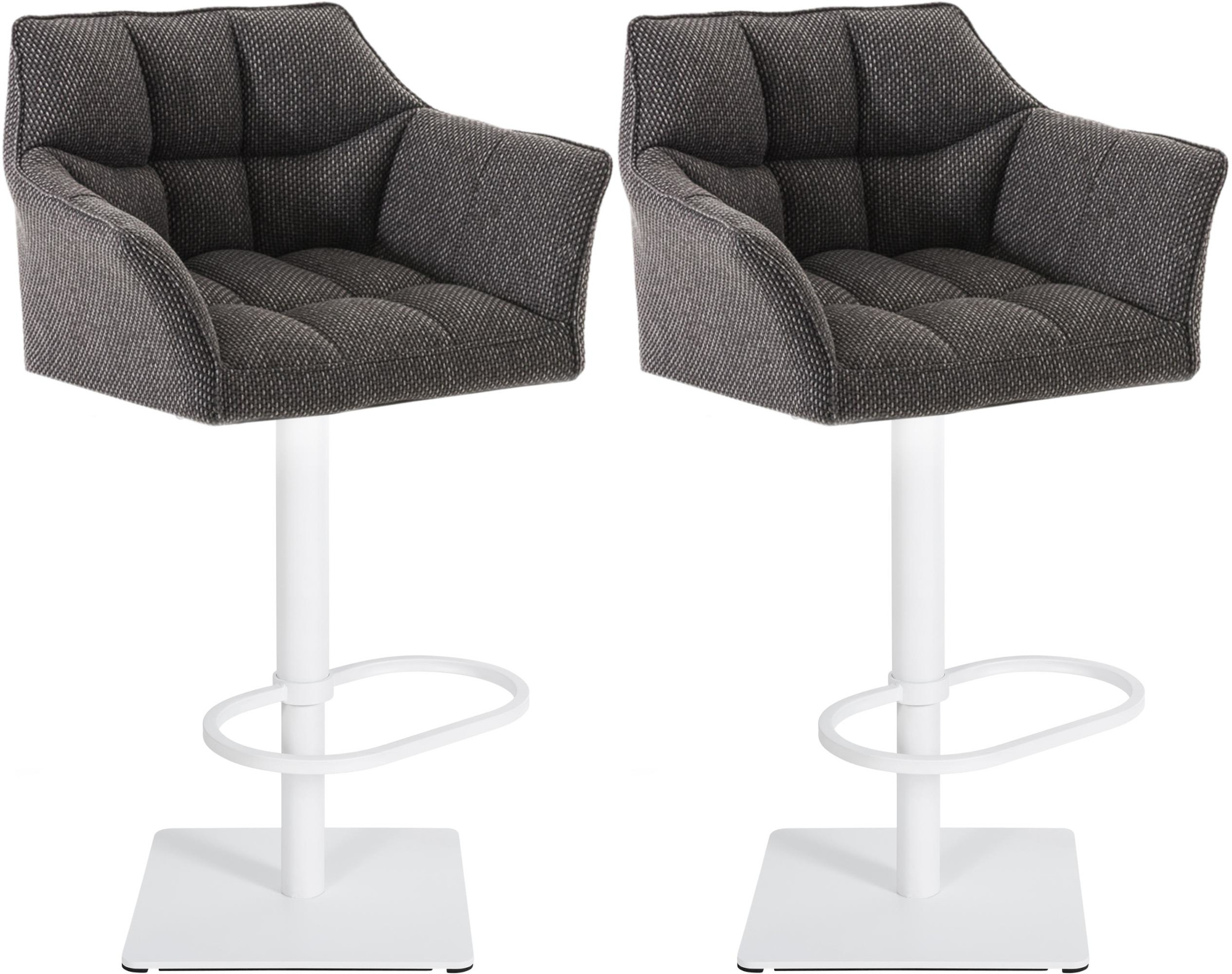 2er Set Barhocker Damaso Stoff wei�