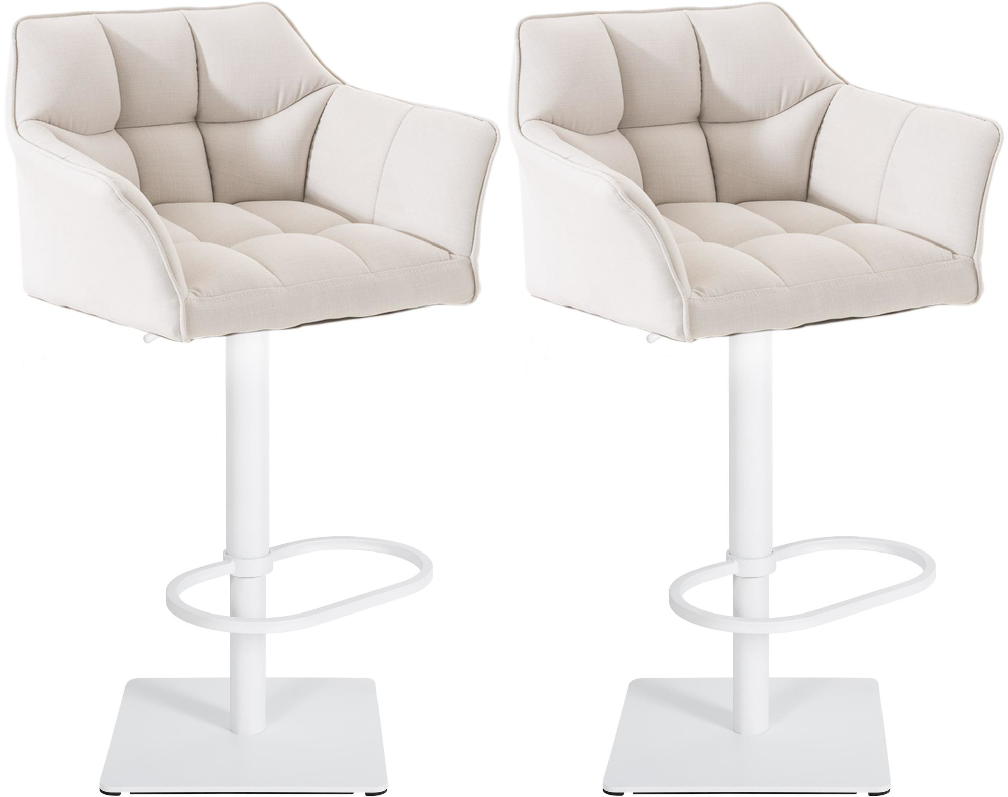 2er Set Barhocker Damaso Stoff wei�