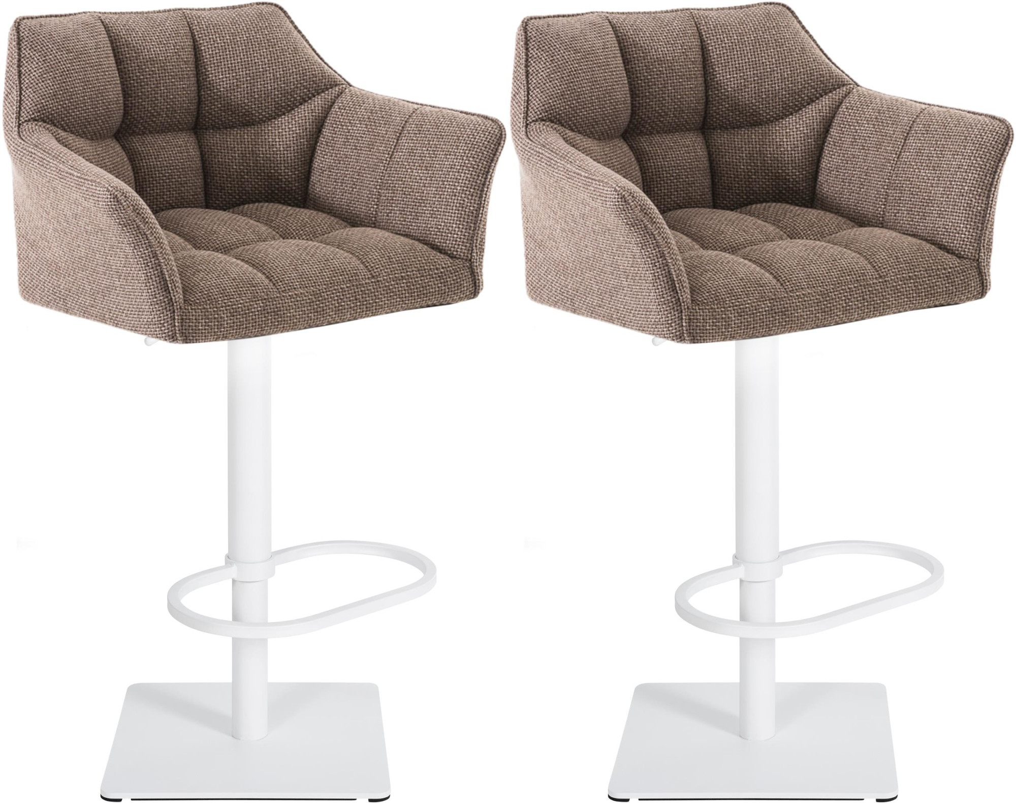 2er Set Barhocker Damaso Stoff wei�