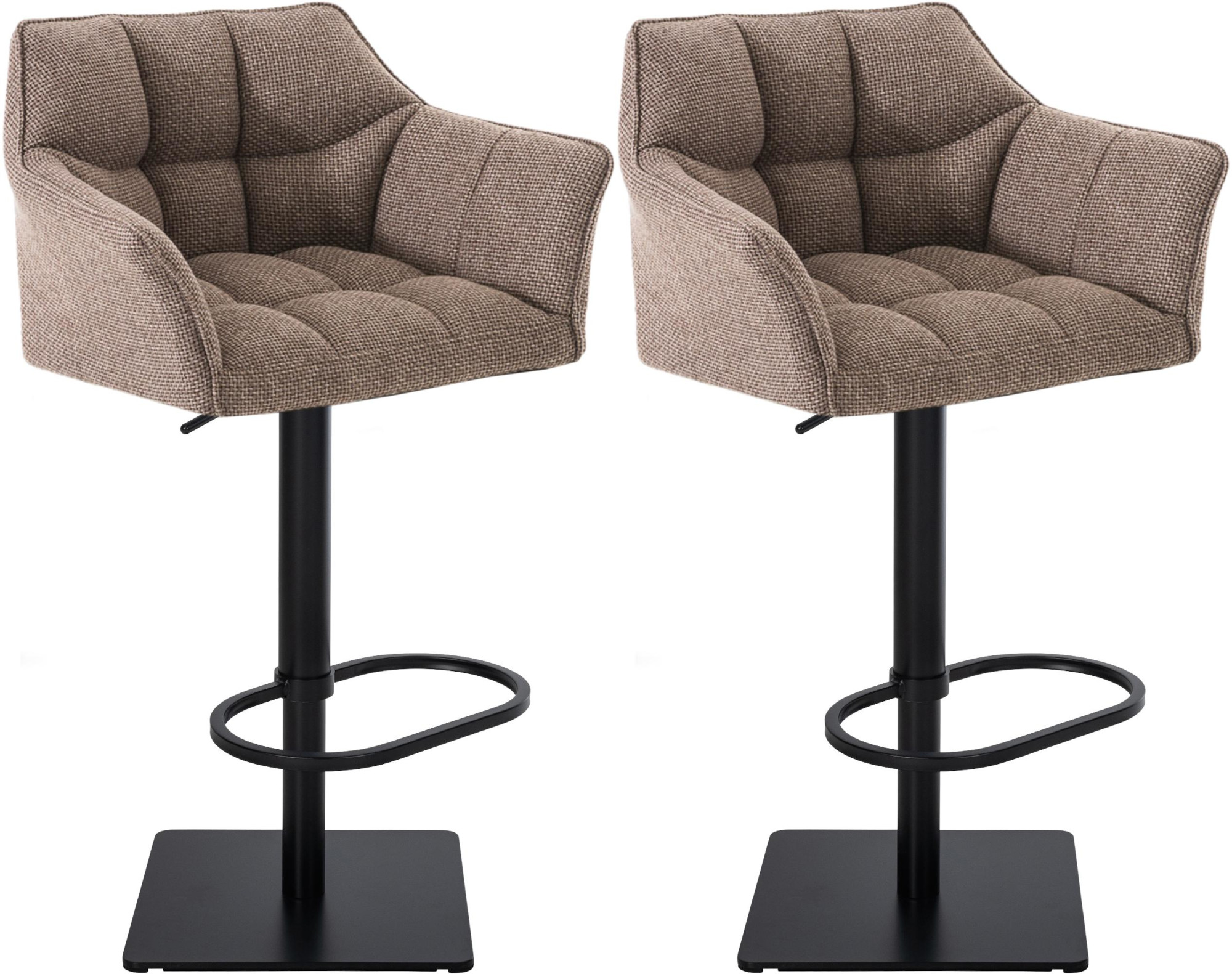 2er Set Barhocker Damaso Stoff schwarz