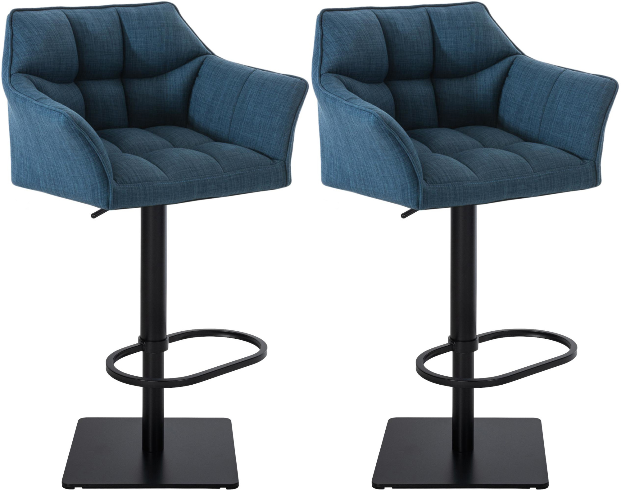2er Set Barhocker Damaso Stoff schwarz