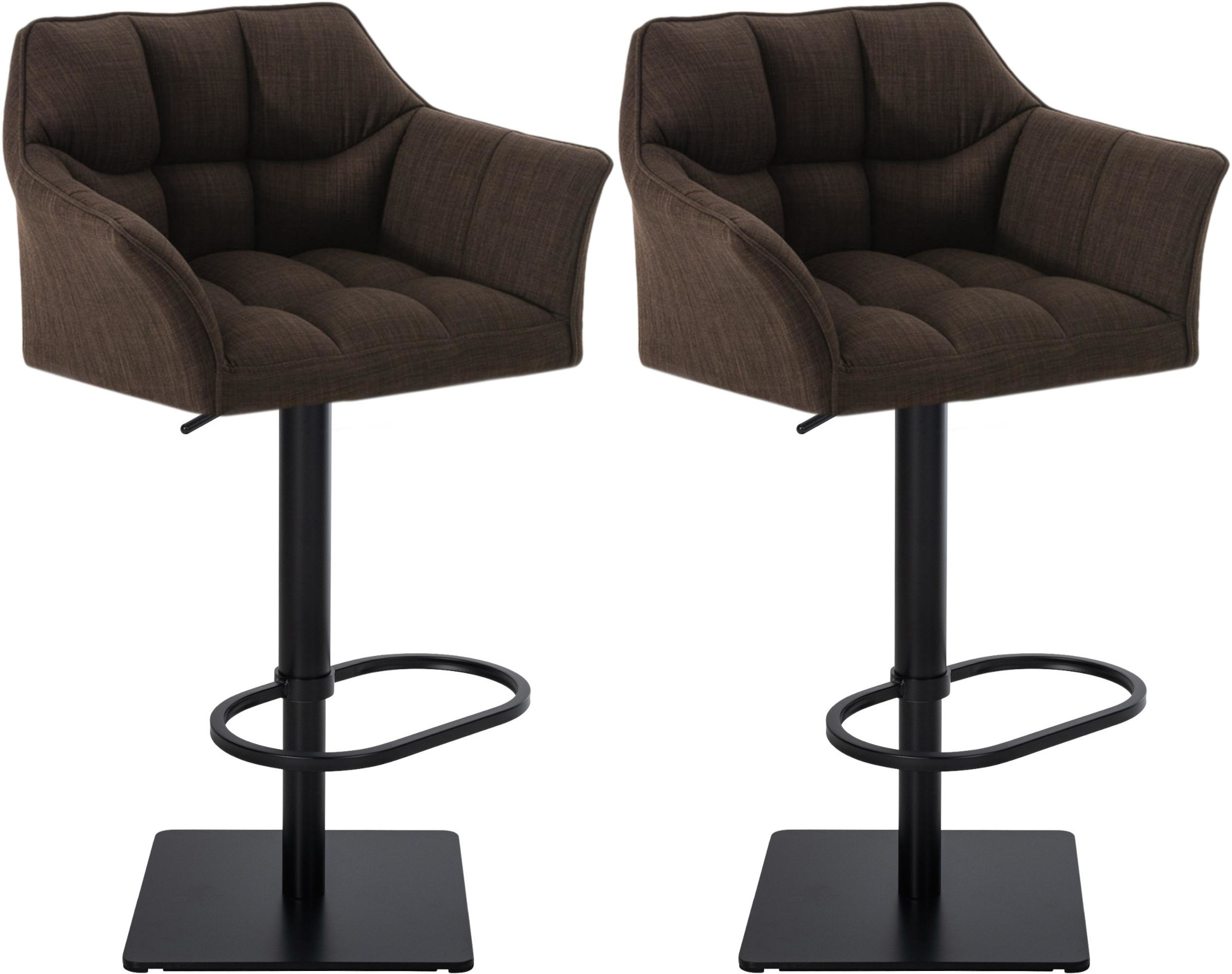 2er Set Barhocker Damaso Stoff schwarz