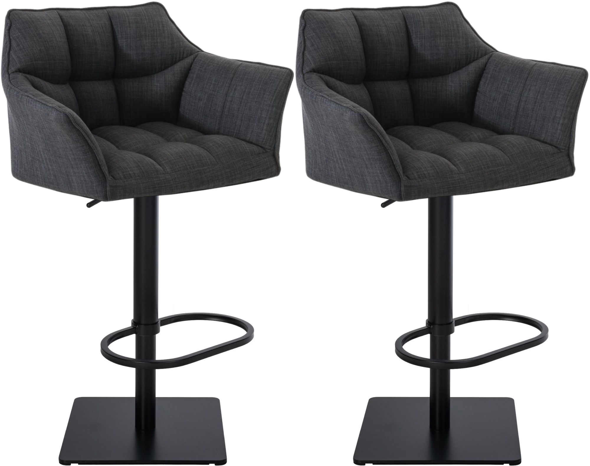 2er Set Barhocker Damaso Stoff schwarz