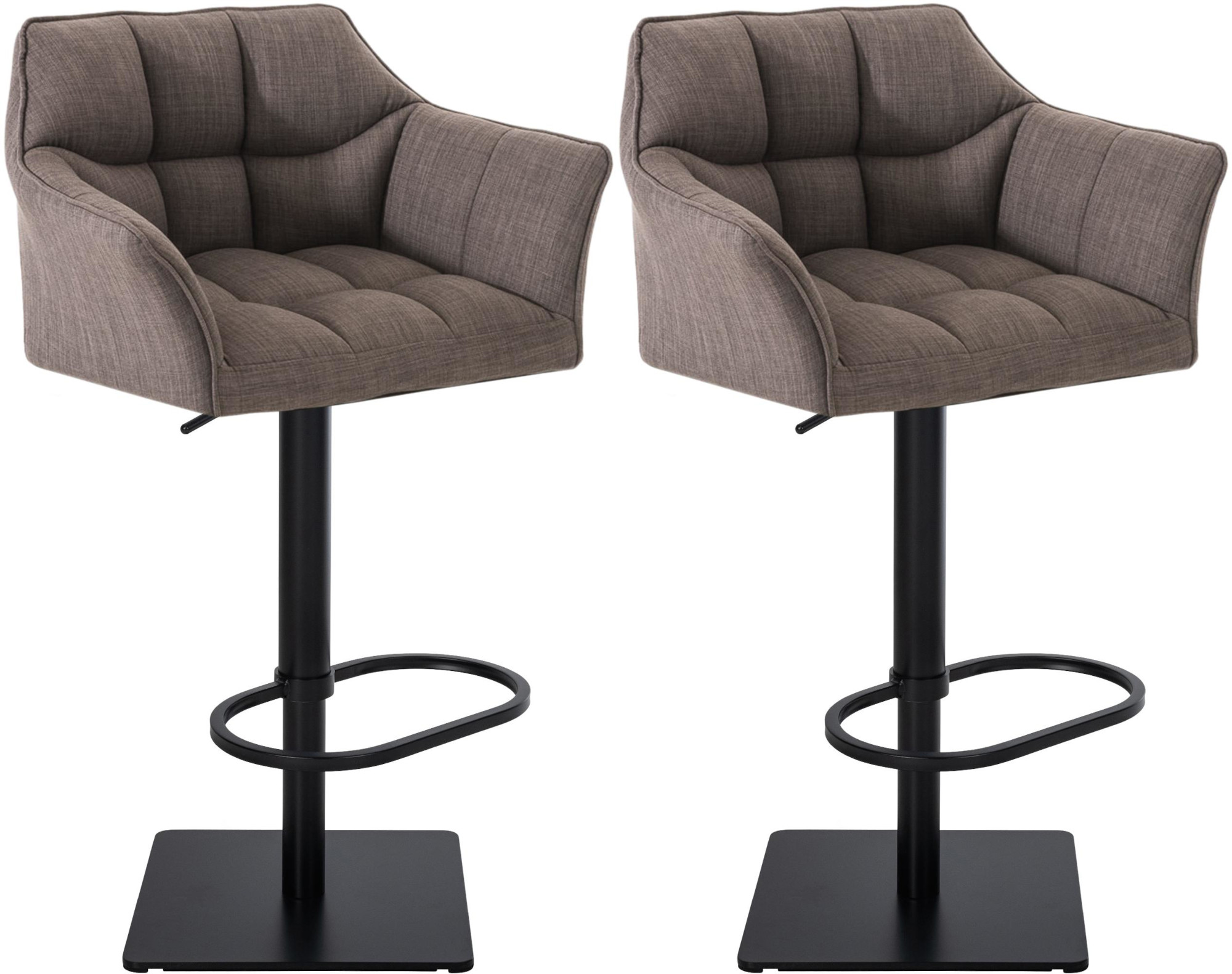 2er Set Barhocker Damaso Stoff schwarz
