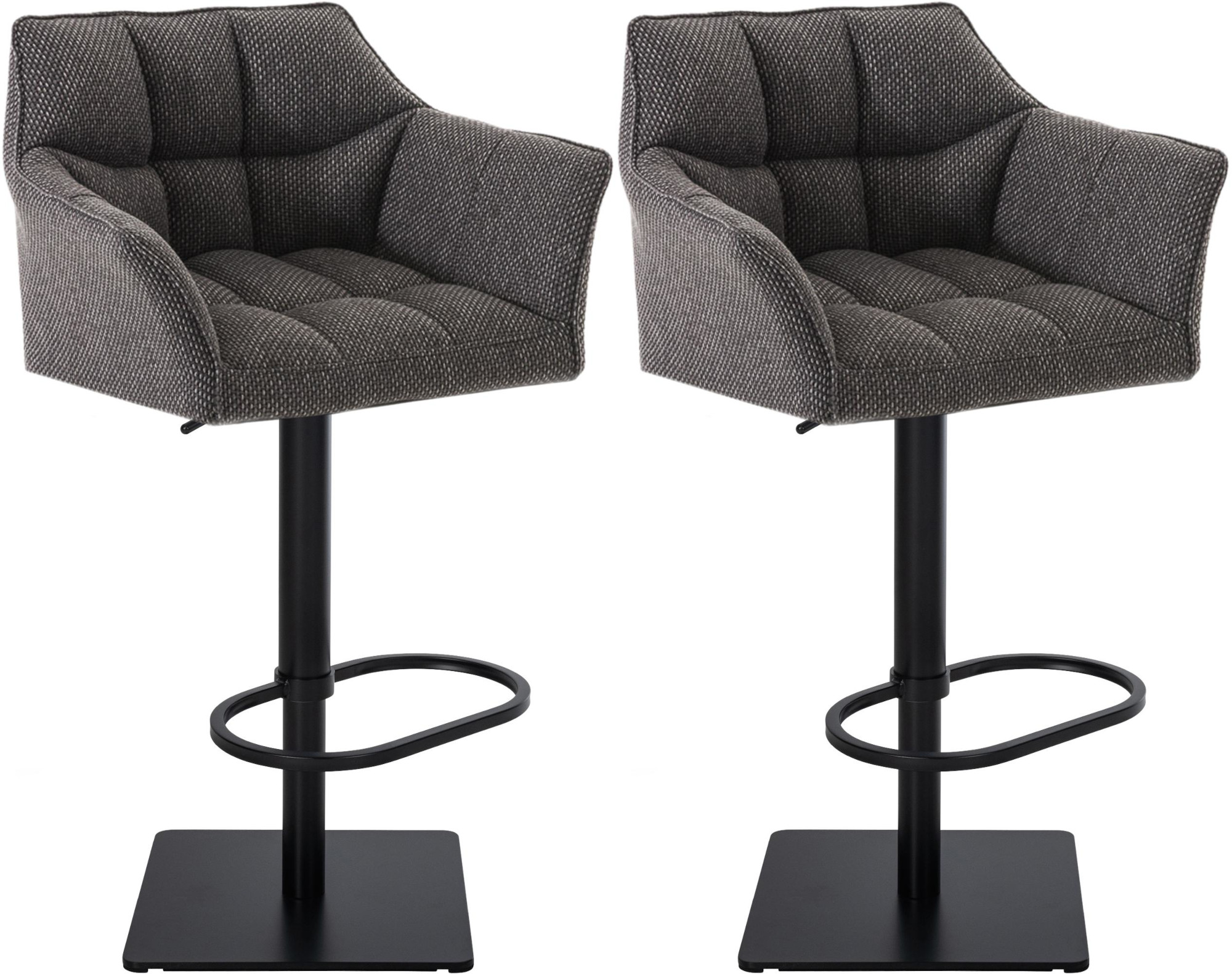 2er Set Barhocker Damaso Stoff schwarz