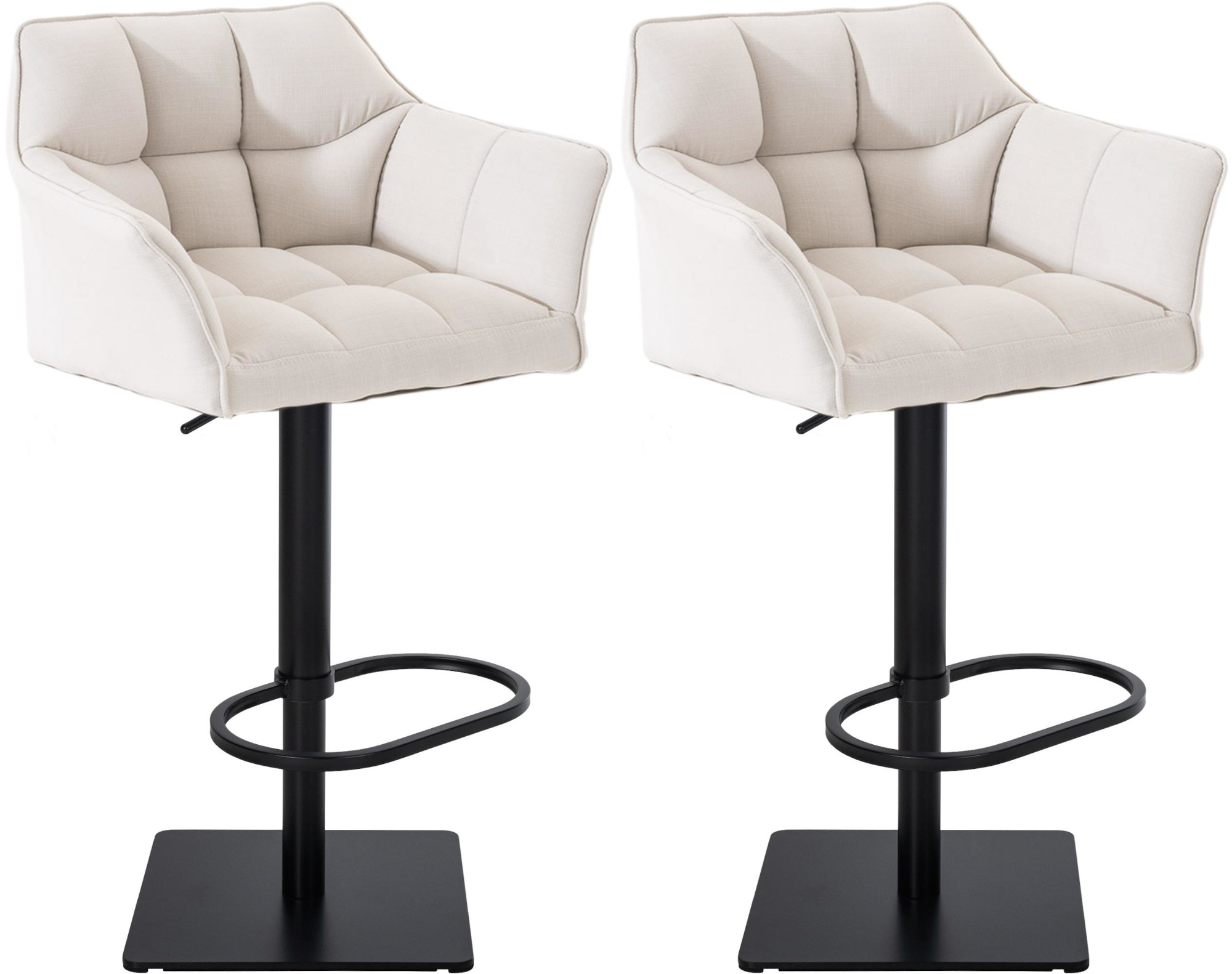 2er Set Barhocker Damaso Stoff schwarz