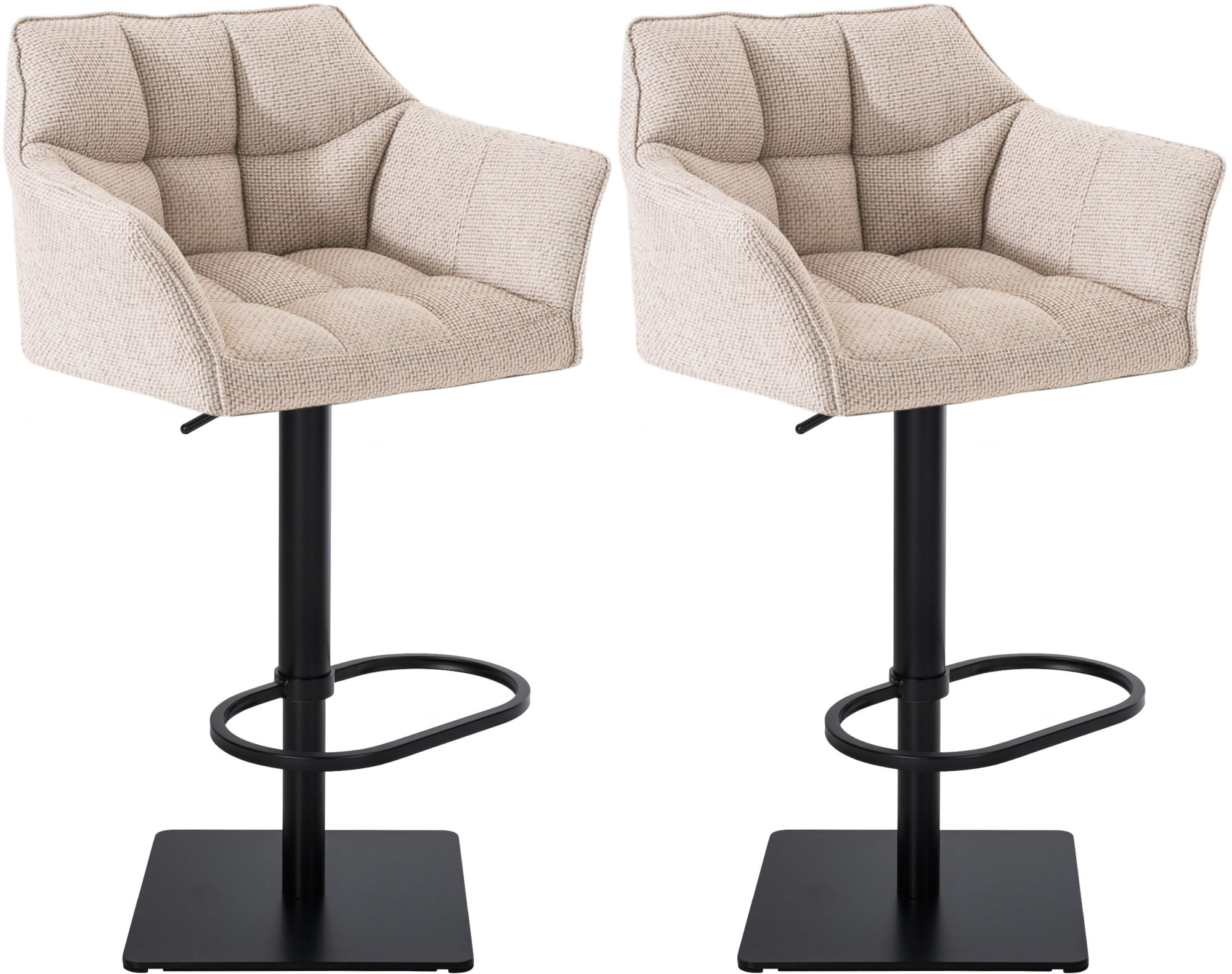 2er Set Barhocker Damaso Stoff schwarz