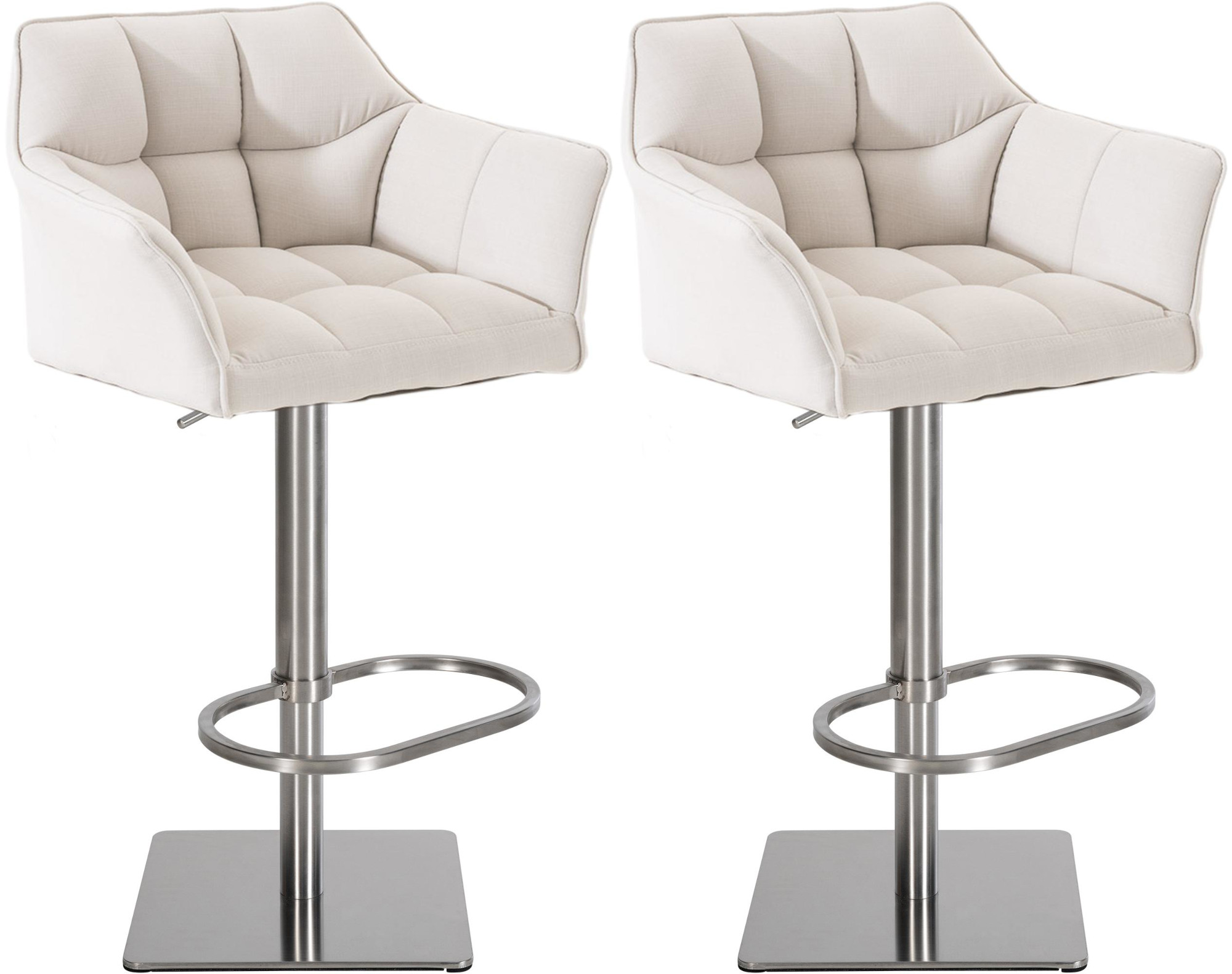 2er Set Barhocker Damaso Stoff edelstahl
