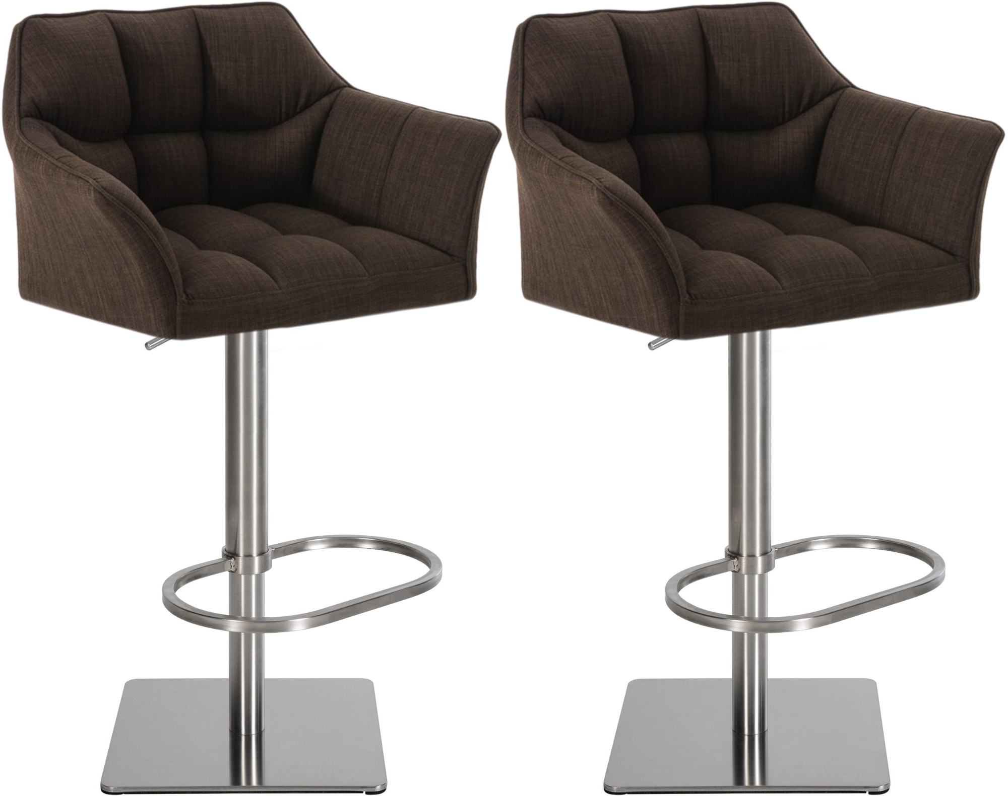 2er Set Barhocker Damaso Stoff edelstahl