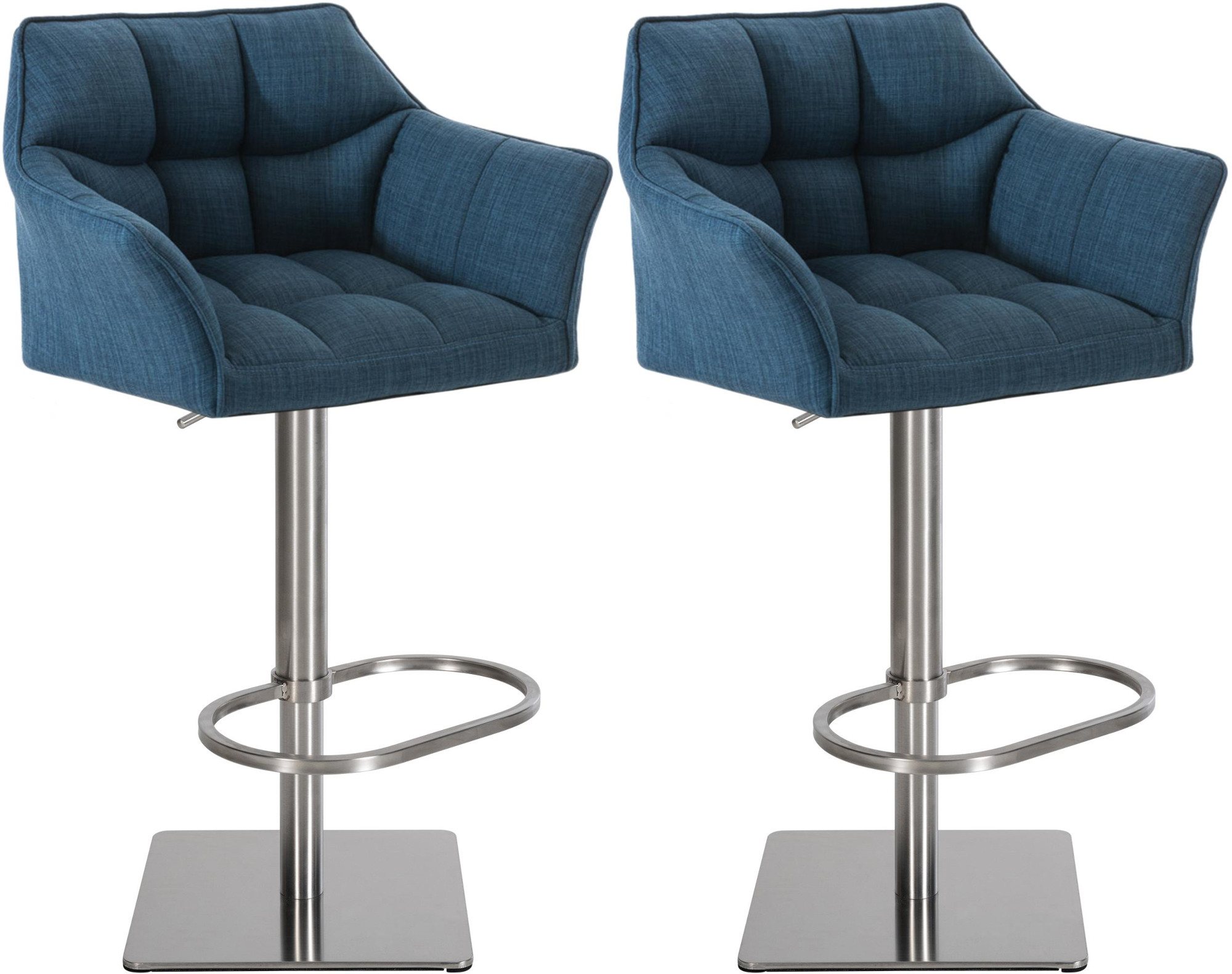 2er Set Barhocker Damaso Stoff edelstahl