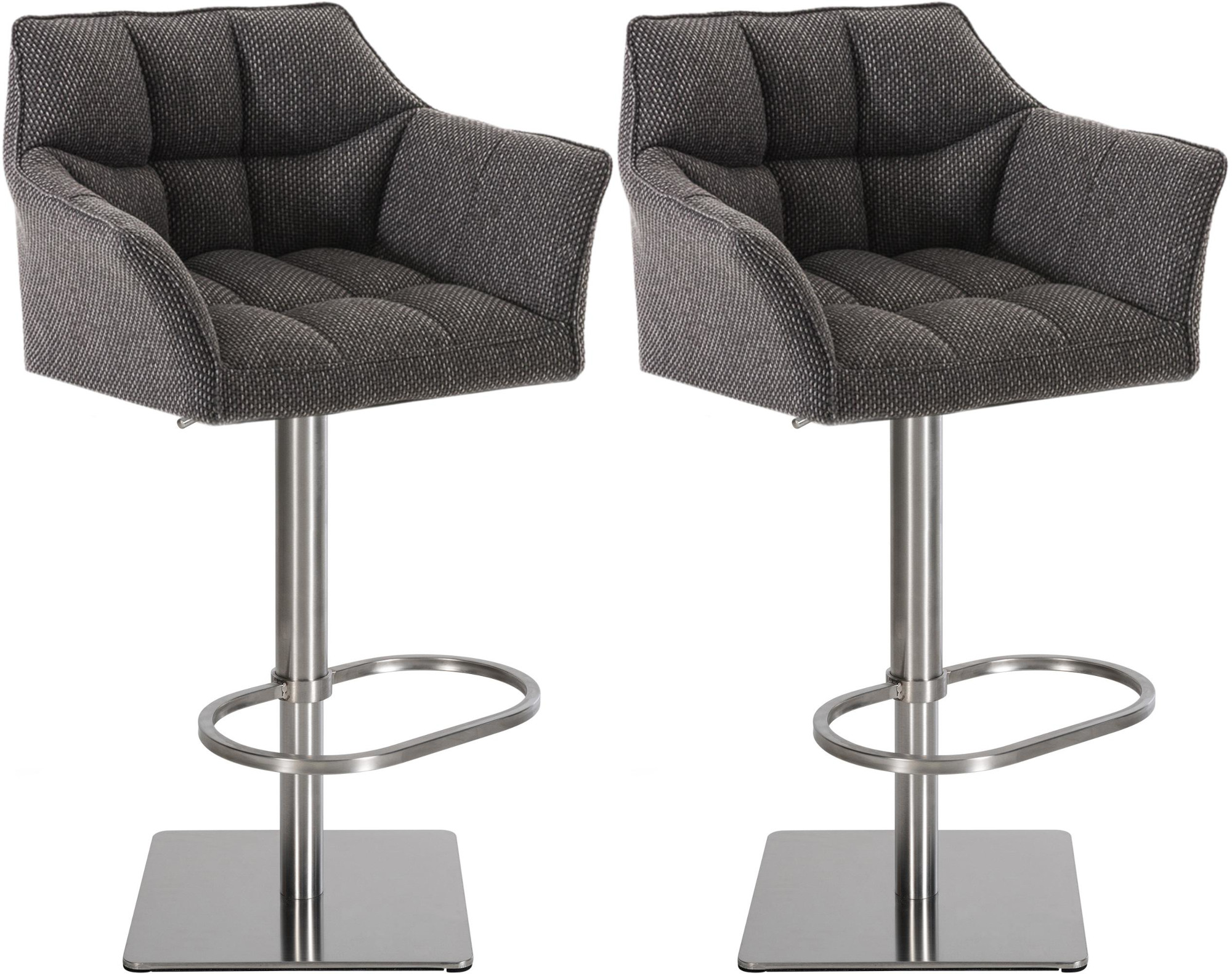 2er Set Barhocker Damaso Stoff edelstahl