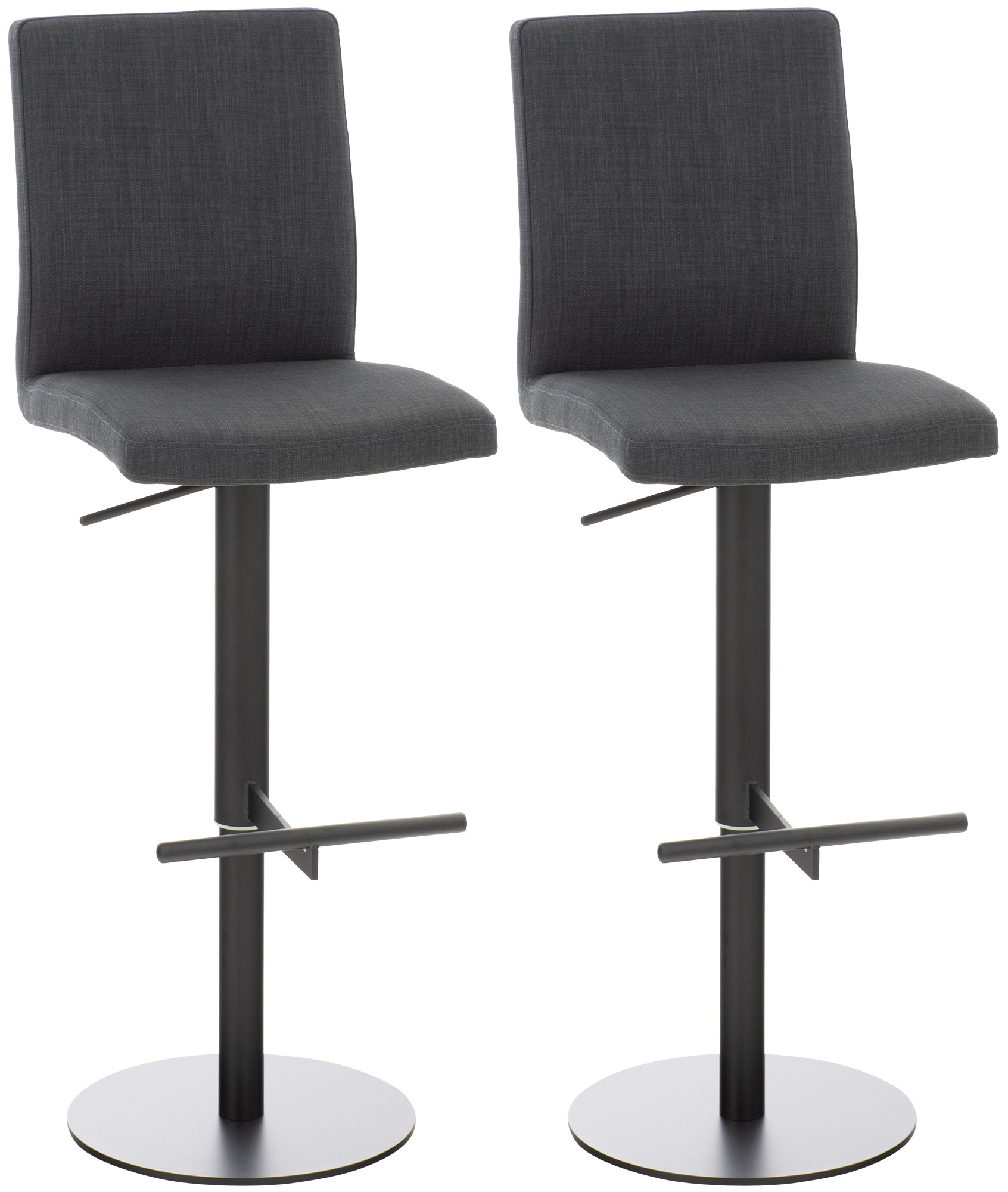 2er Set Barhocker Cadiz Stoff schwarz