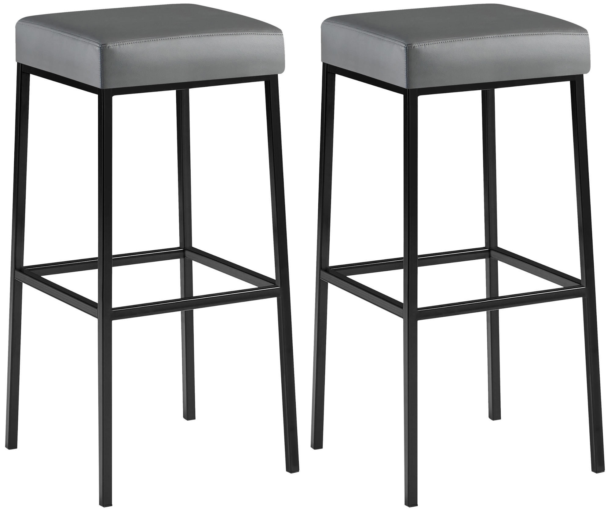 2er Set Barhocker Montreal 85 Kunstleder schwarz