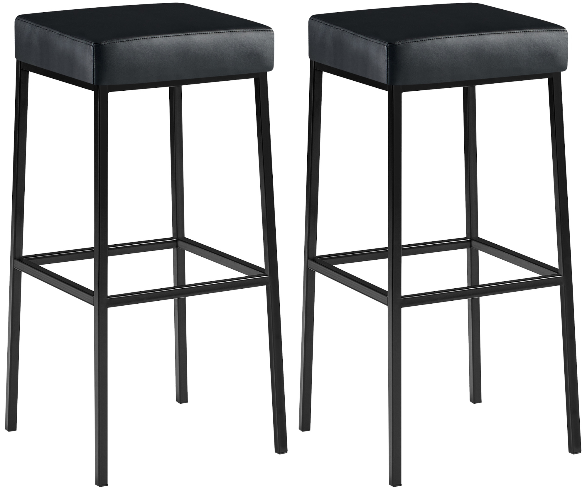 2er Set Barhocker Montreal 85 Kunstleder schwarz