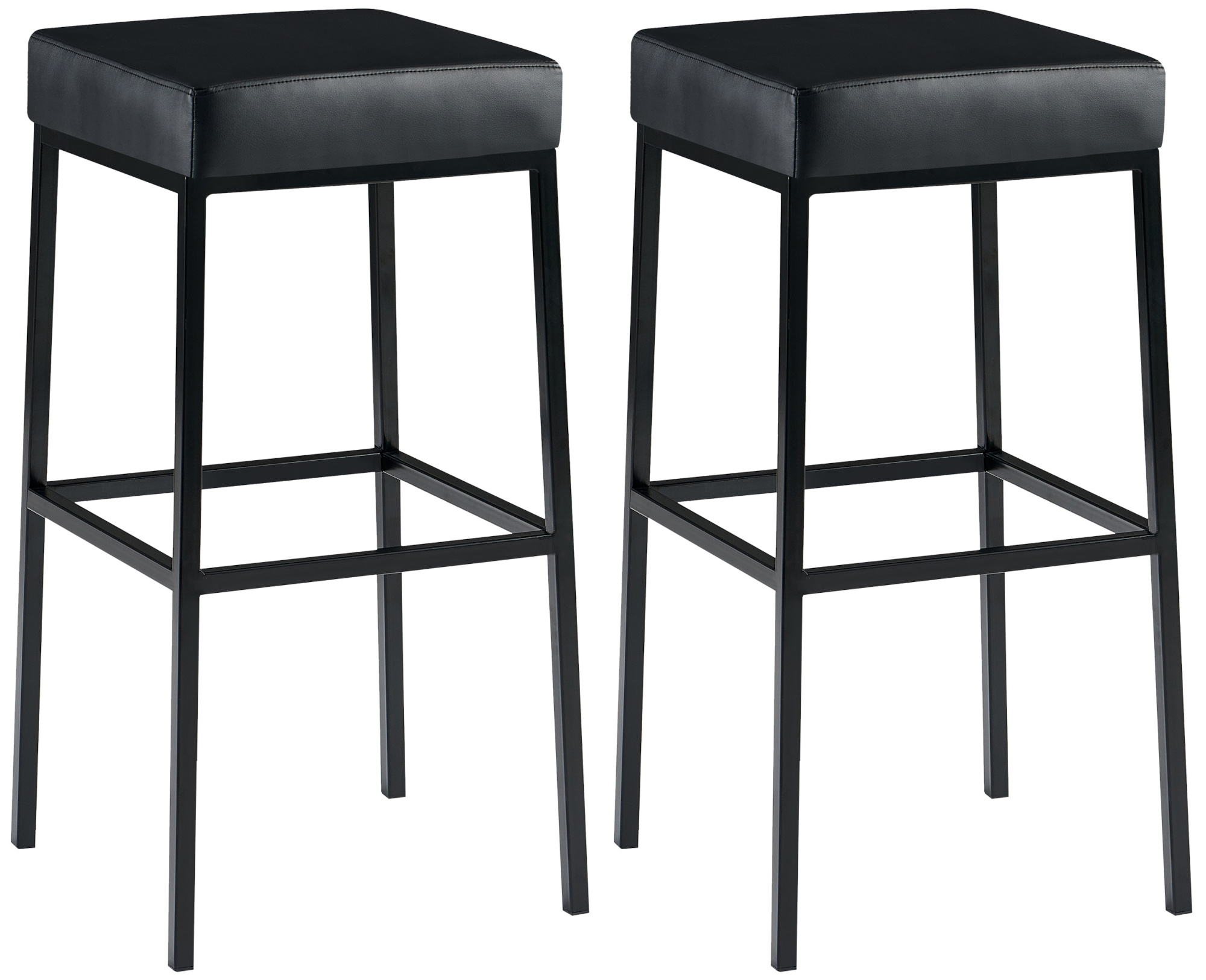 2er Set Barhocker Montreal 80 Kunstleder schwarz