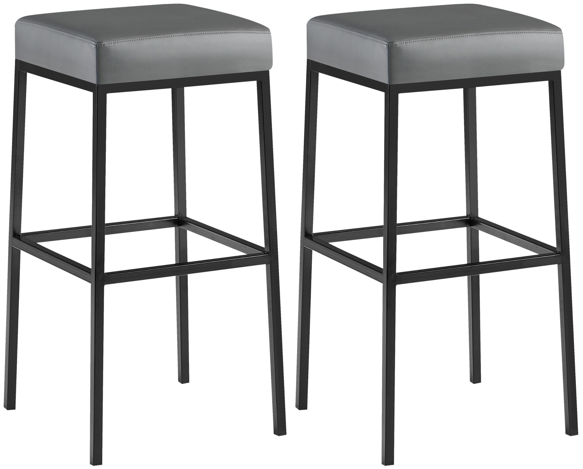 2er Set Barhocker Montreal 80 Kunstleder schwarz
