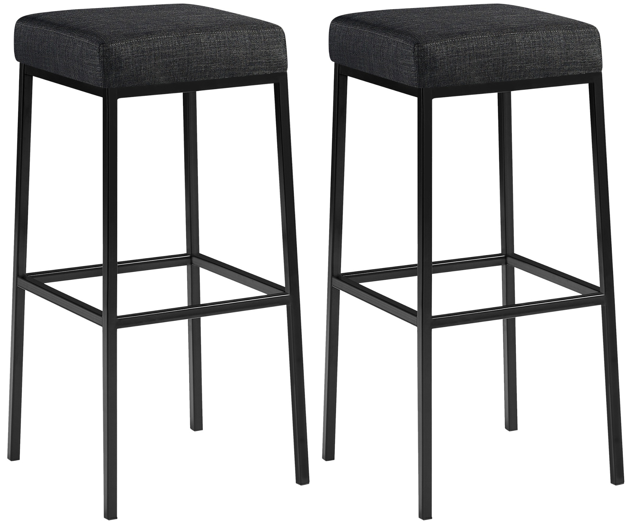 2er Set Barhocker Montreal 85 Stoff schwarz