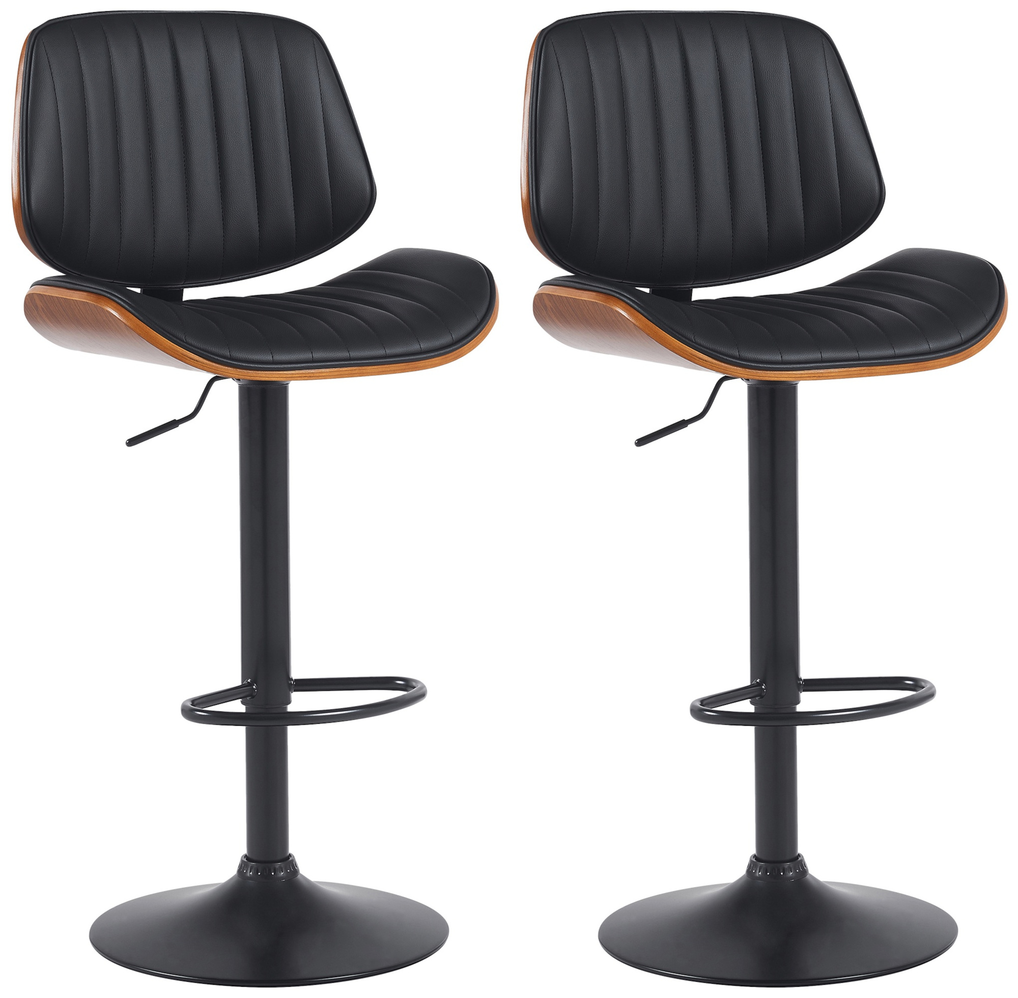 2er Set Barhocker Clawson Kunstleder schwarz