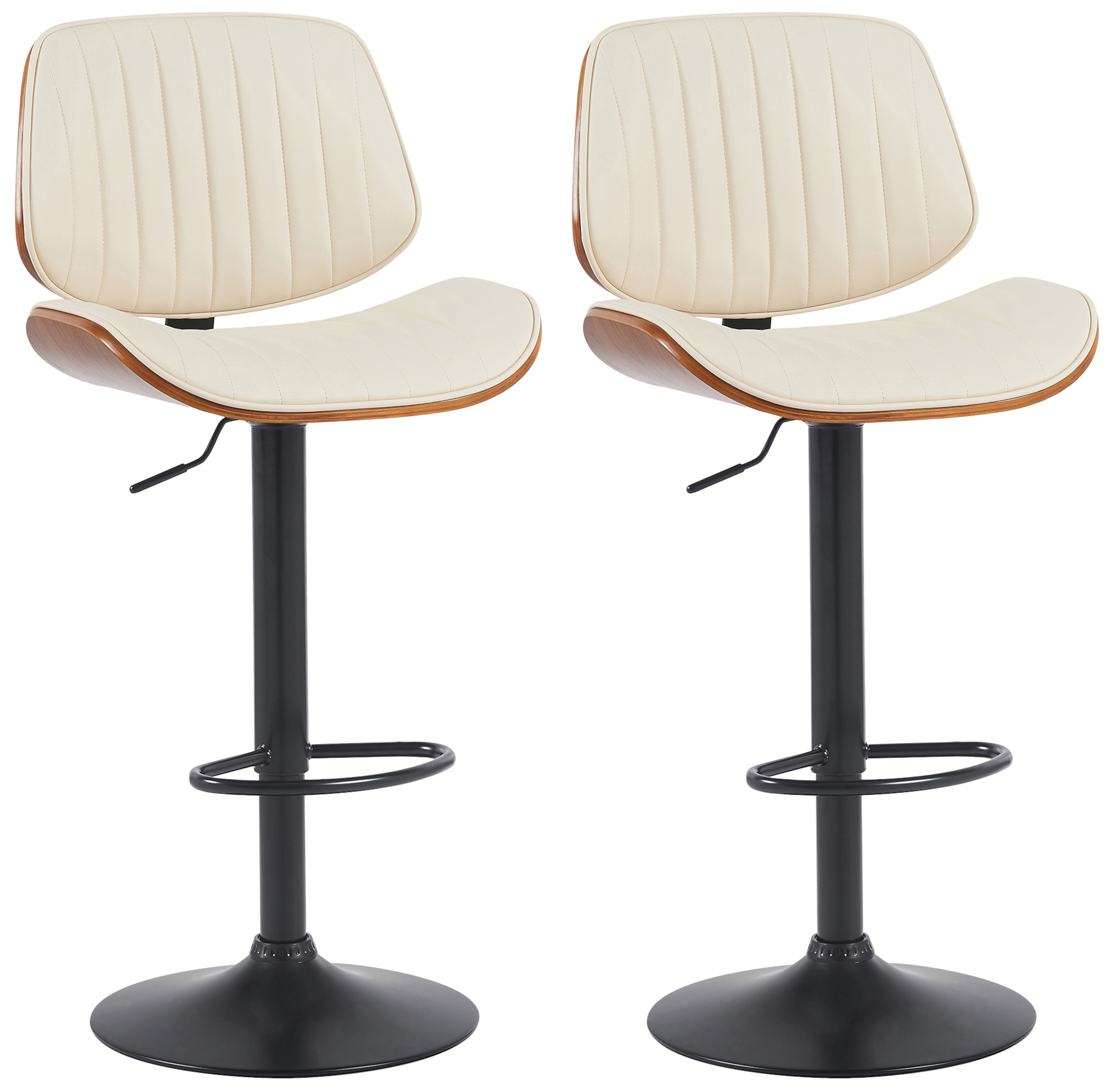 2er Set Barhocker Clawson Kunstleder schwarz