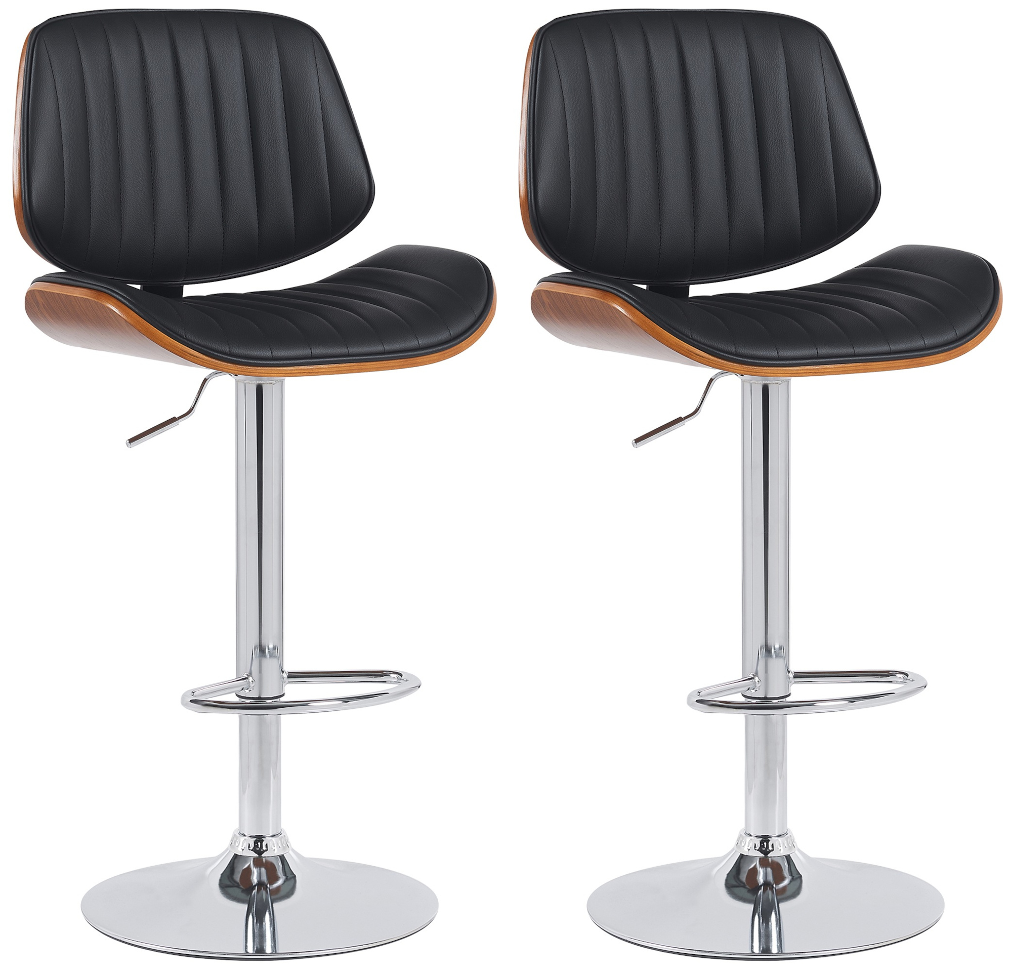 2er Set Barhocker Clawson Kunstleder chrom