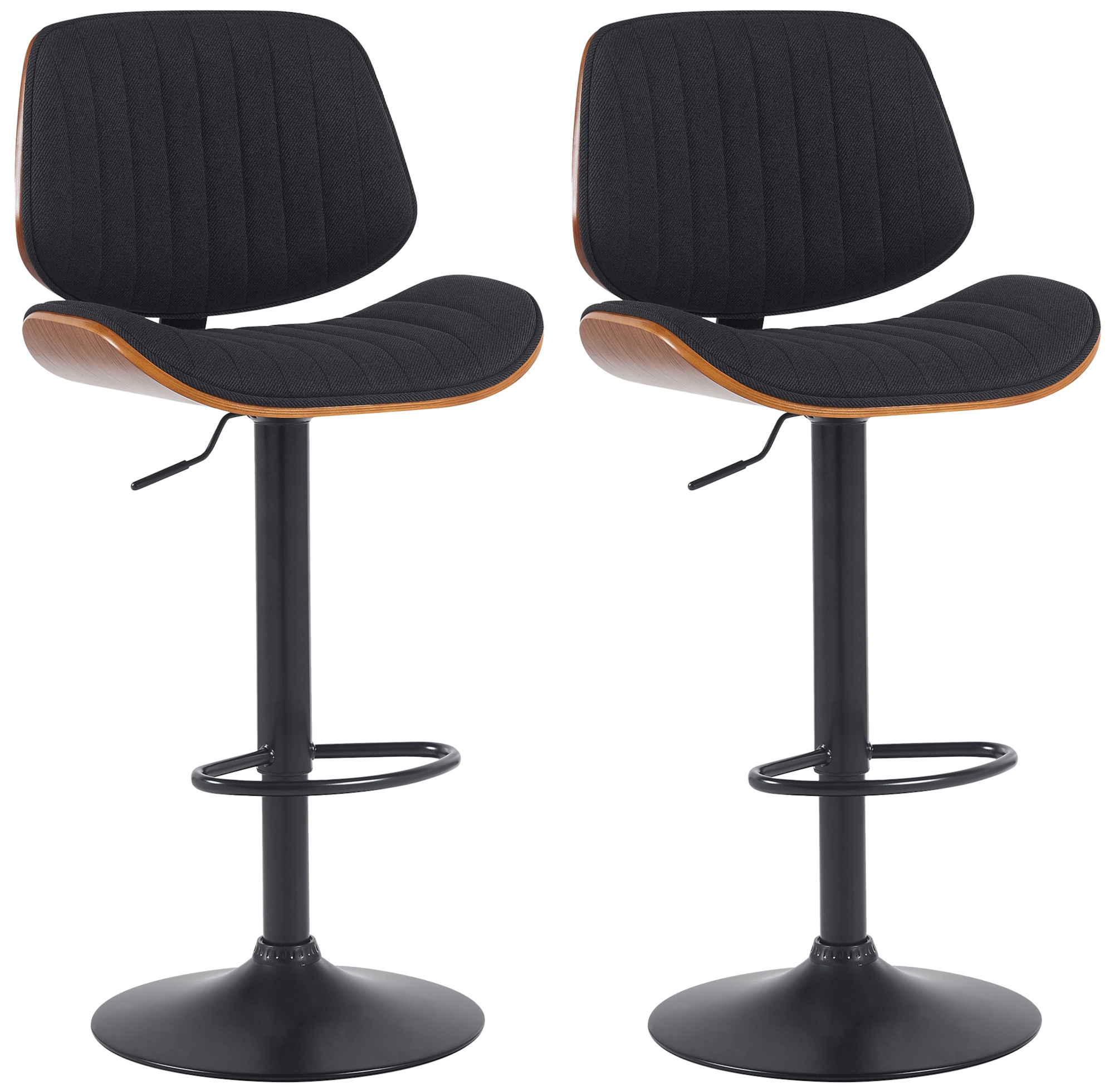 2er Set Barhocker Clawson Stoff schwarz