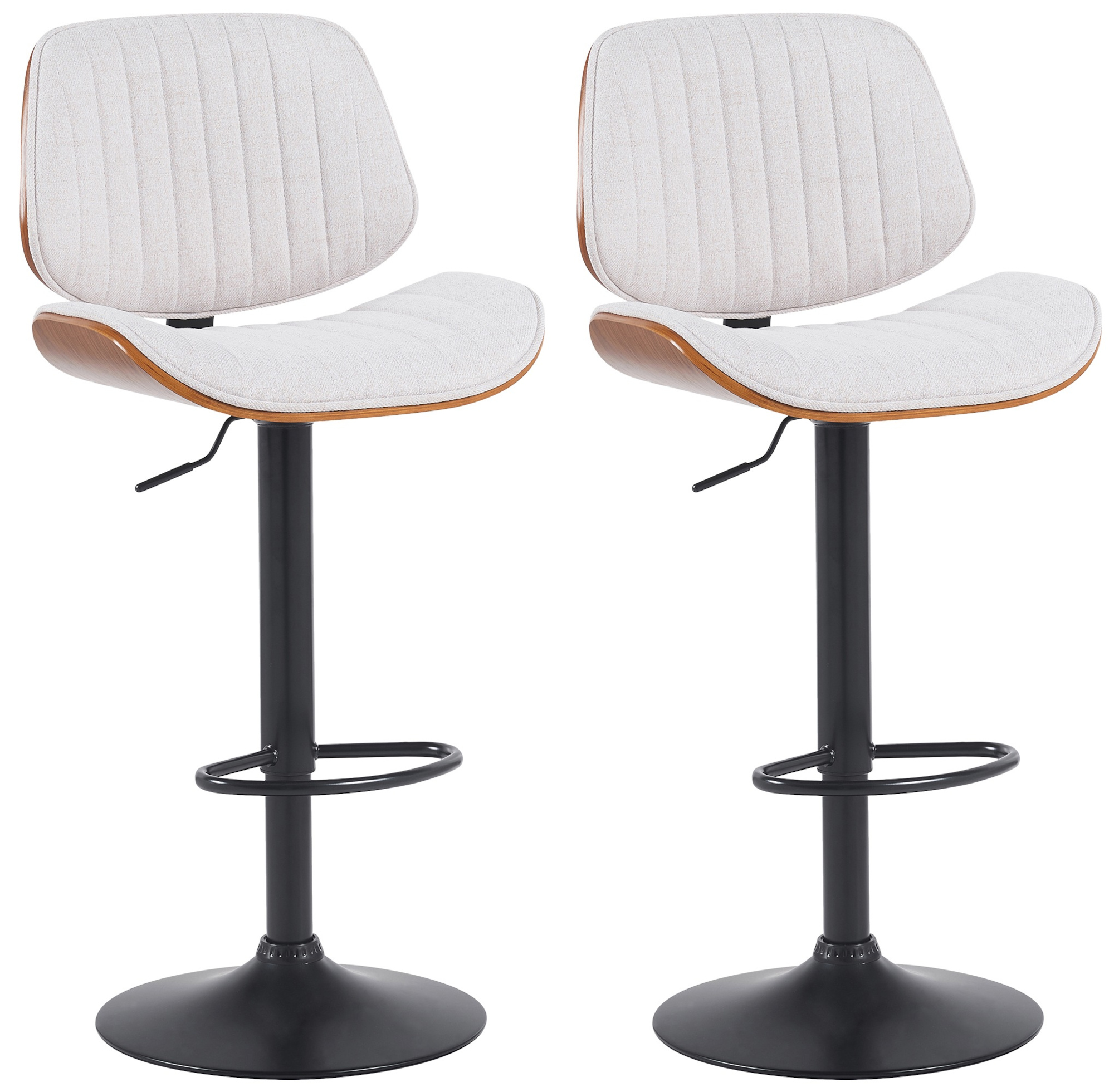 2er Set Barhocker Clawson Stoff schwarz
