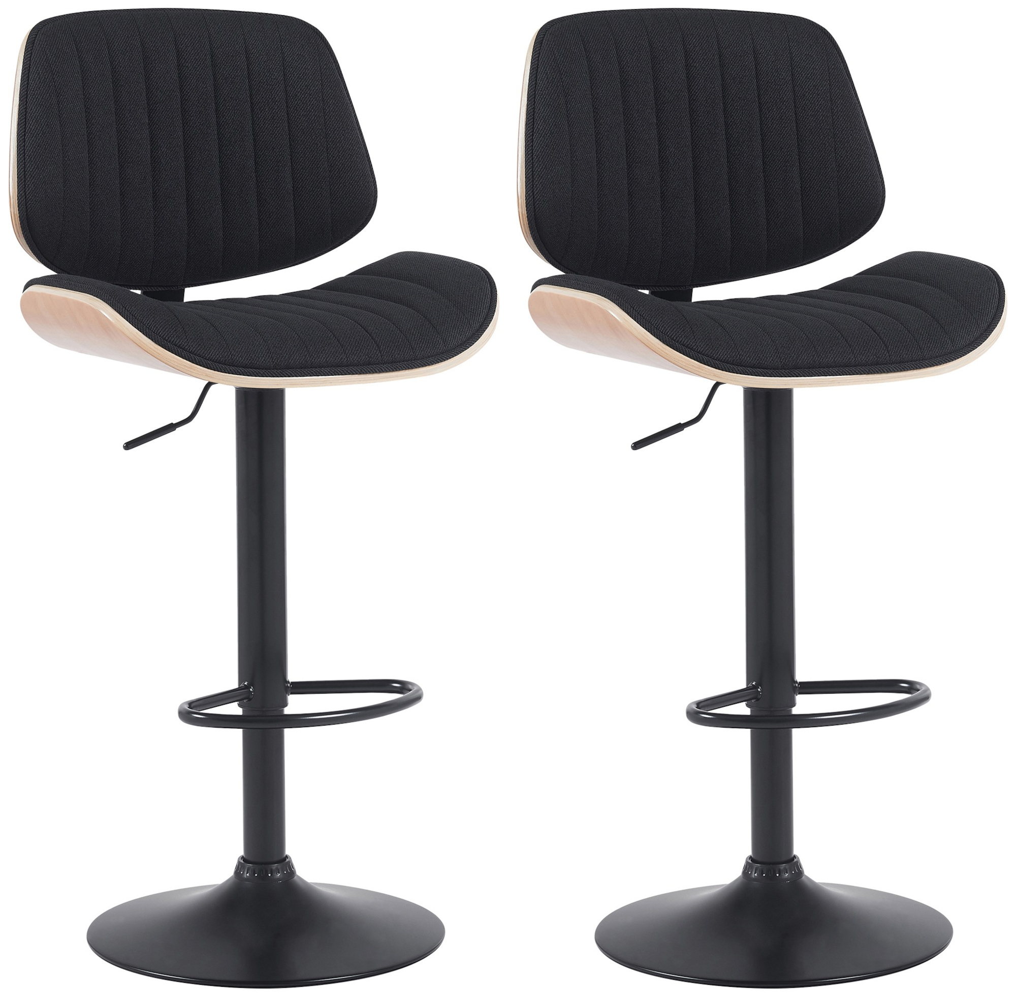 2er Set Barhocker Clawson Stoff schwarz